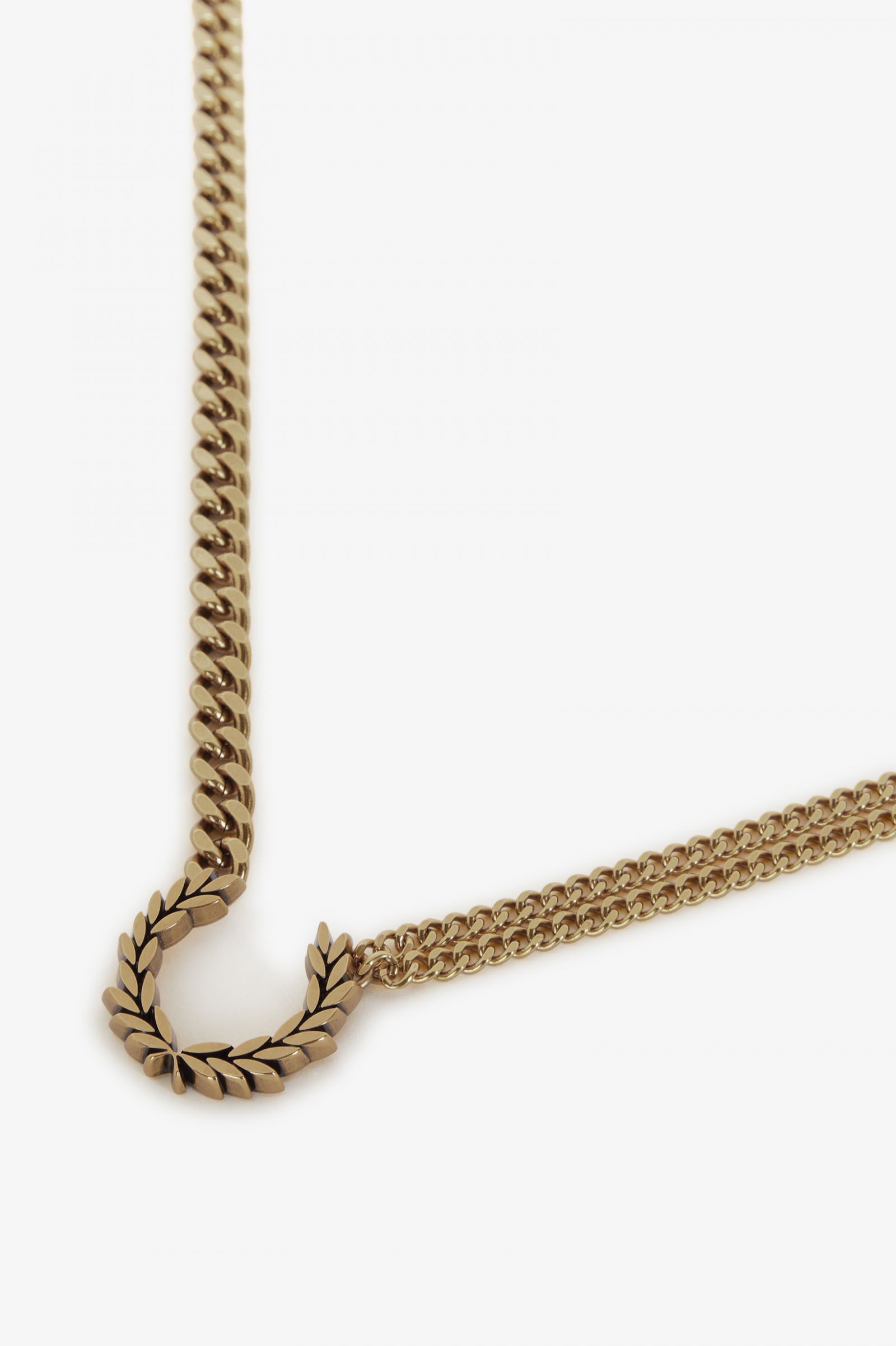 Double Chain Laurel Wreath Necklace Gold