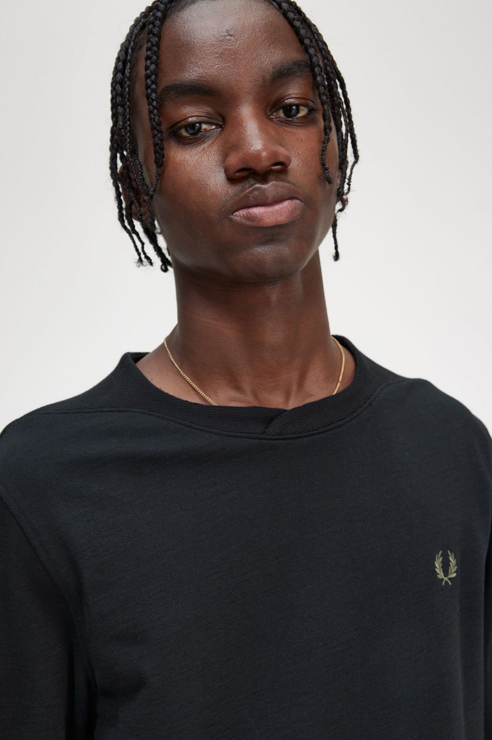 Rib Detail Sweatshirt Black