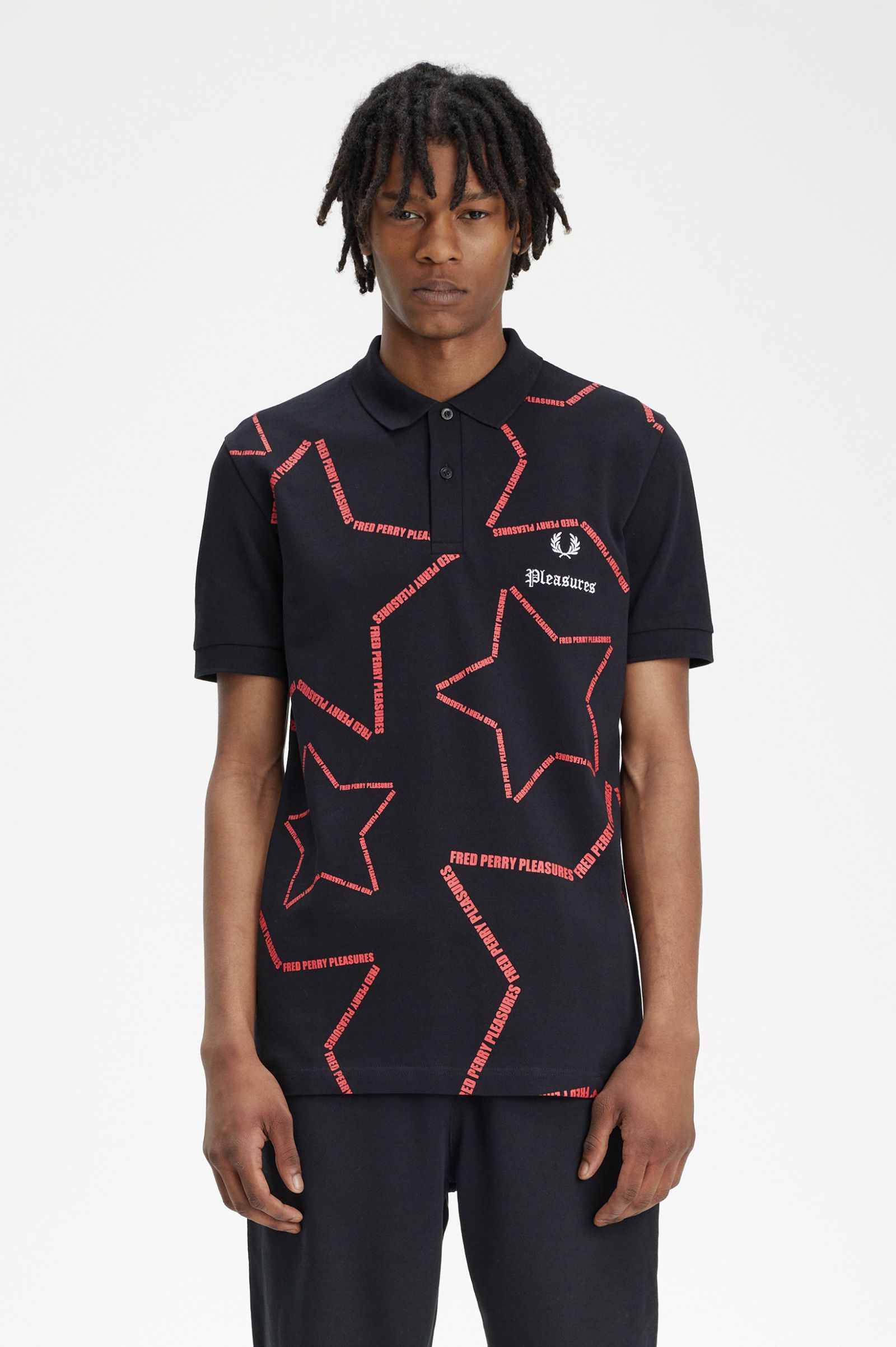 PleasuresStar Fred Perry Shirt Black