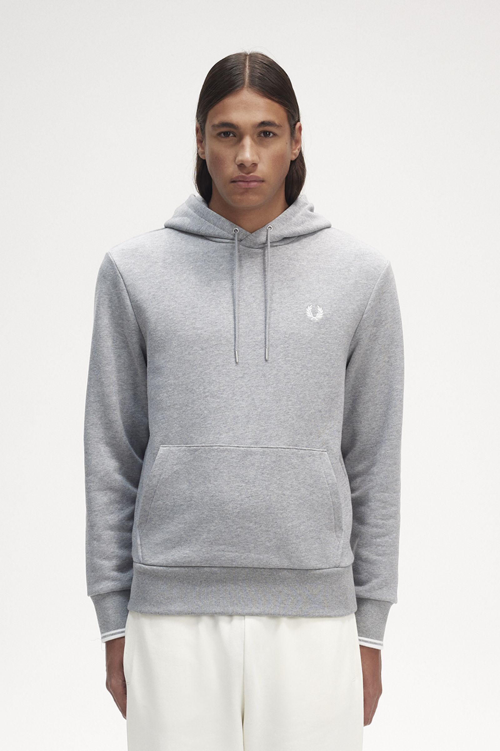 Tipped Hooded Sweatshirt Steel Marl