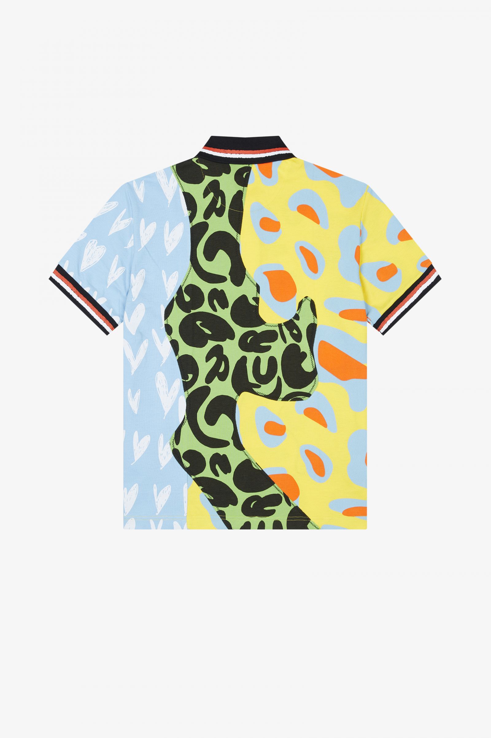 Charles Jeffrey LoverboyAnimal Patchwork Polo Shirt White