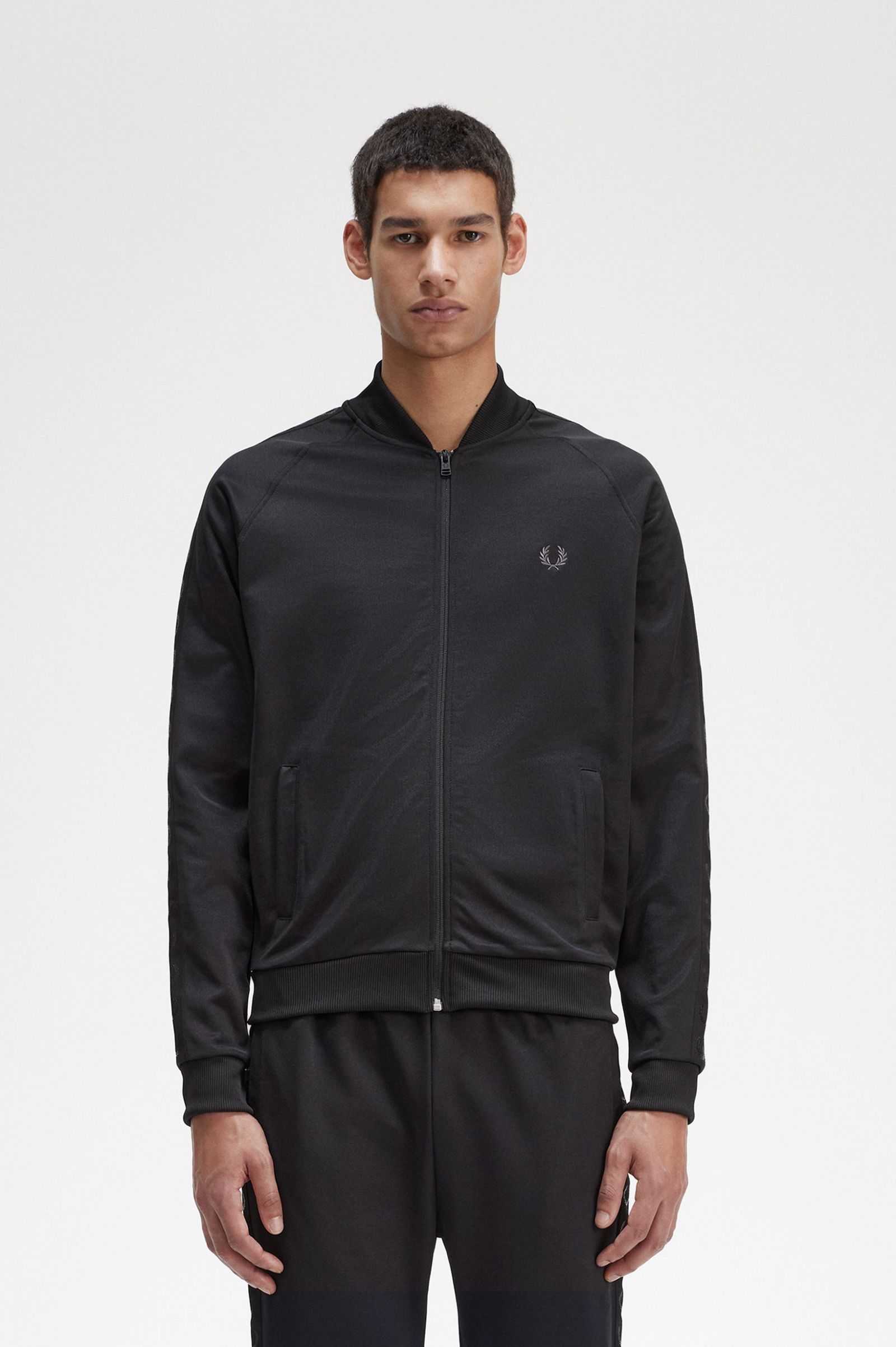 Tonal Tape Track Jacket Black