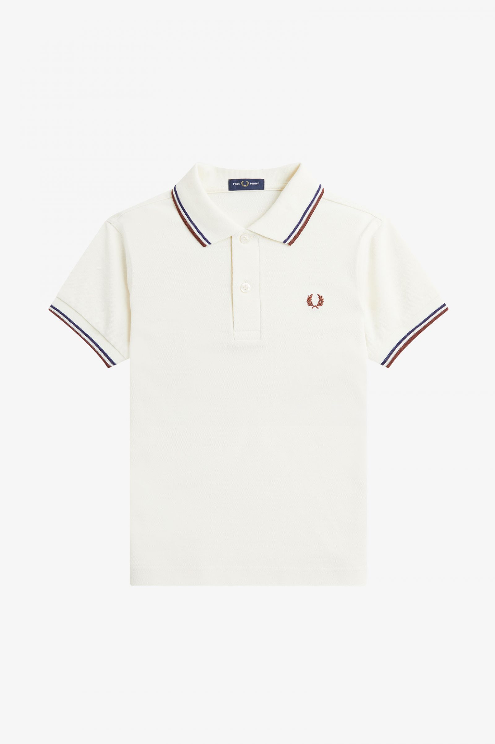 The Fred Perry ShirtKids Twin Tipped Fred Perry Shirt Ecru / French Navy / Whisky Brown
