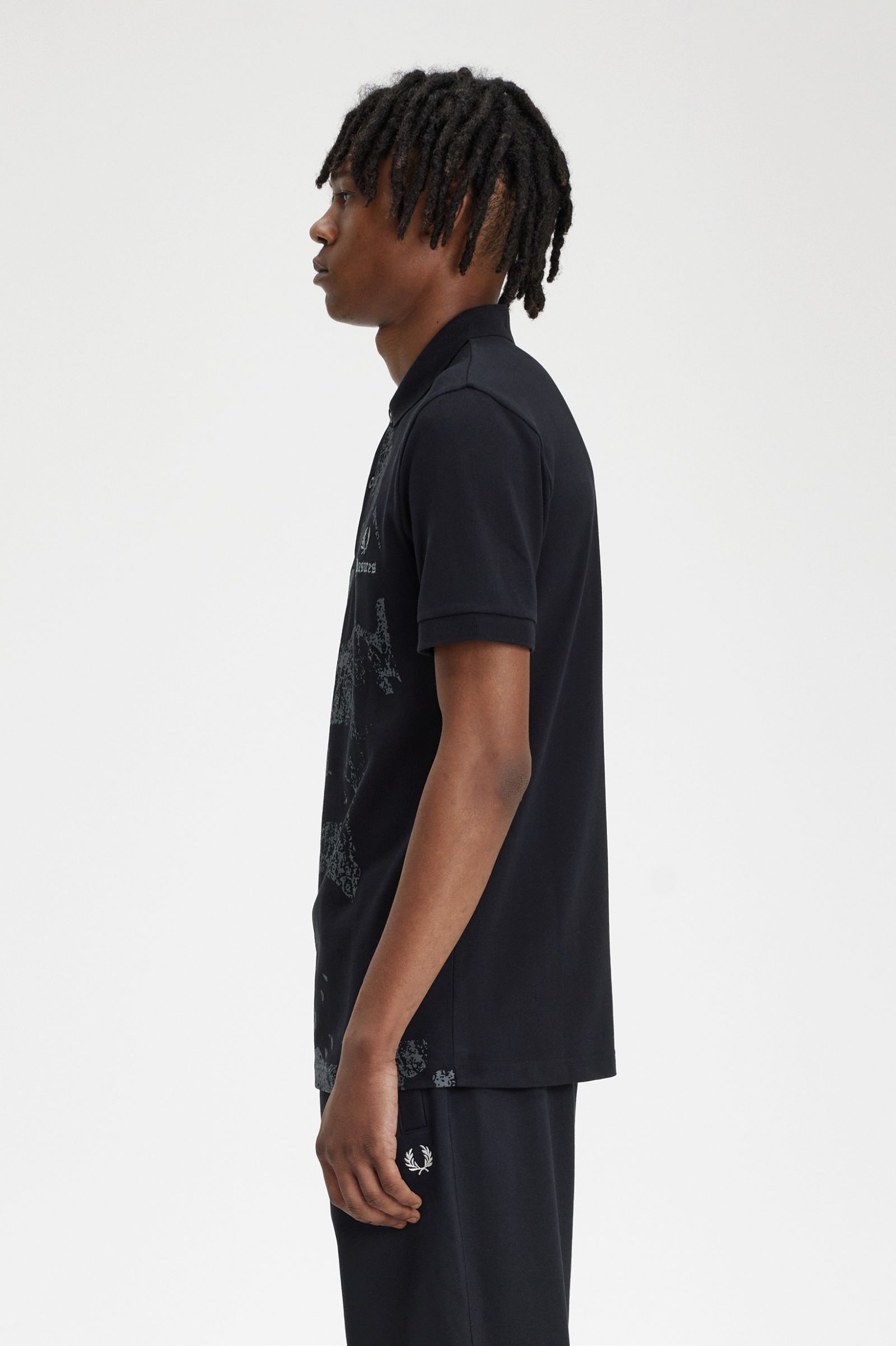 PleasuresSkull Fred Perry Shirt Black