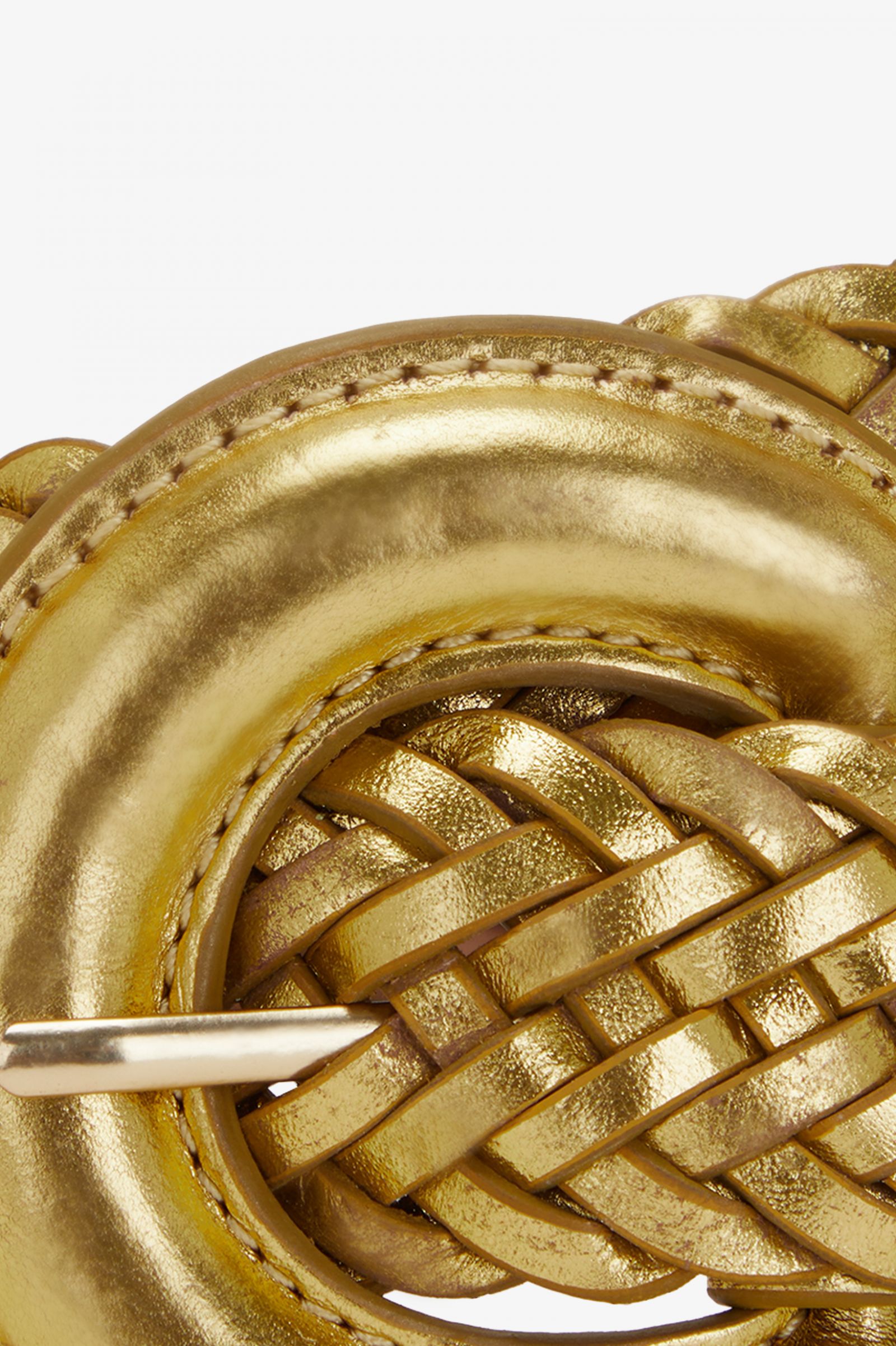 Amy Winehouse FoundationWoven Leather Belt Gold