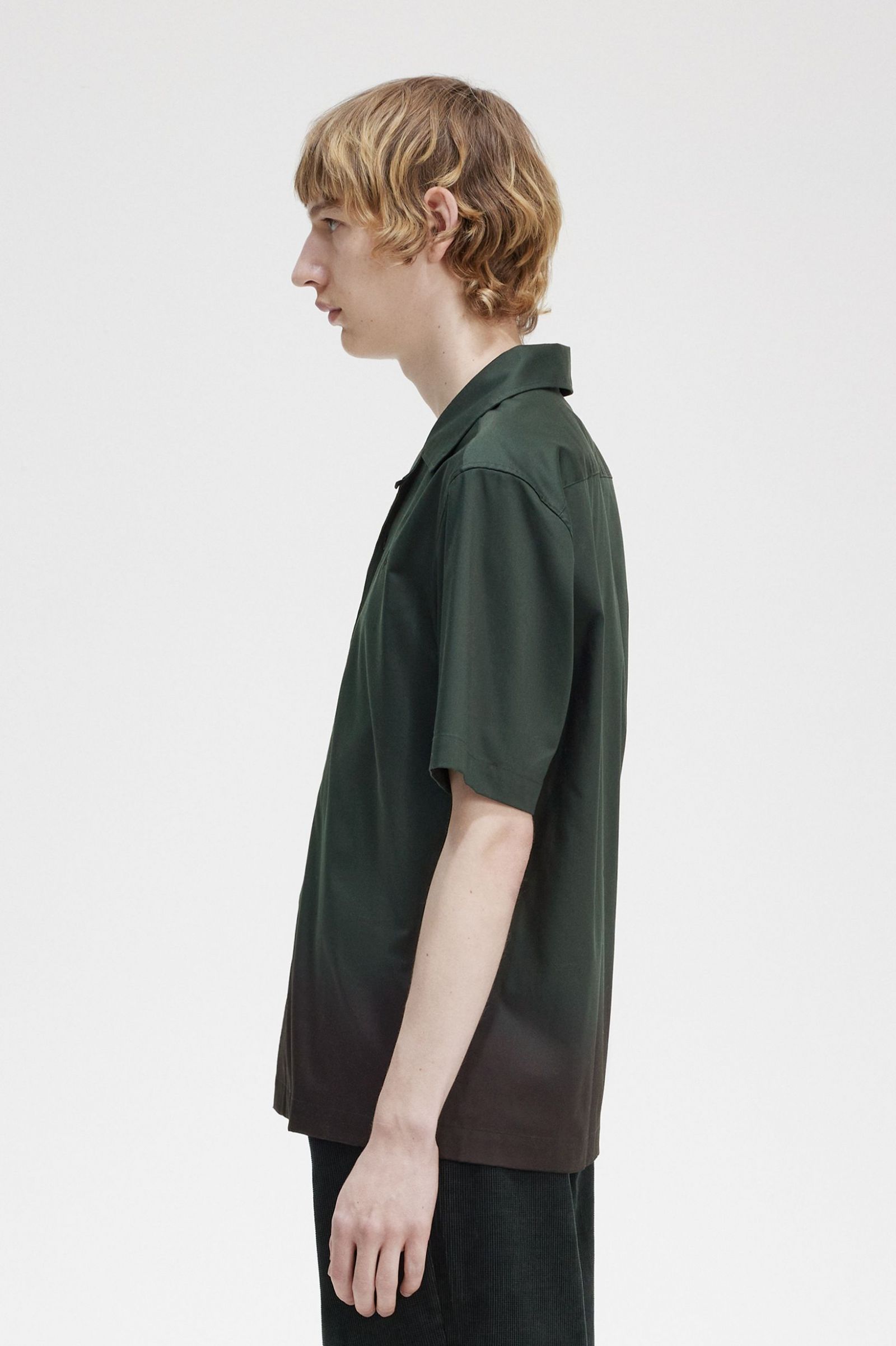 Ombre Revere Collar Shirt Night Green