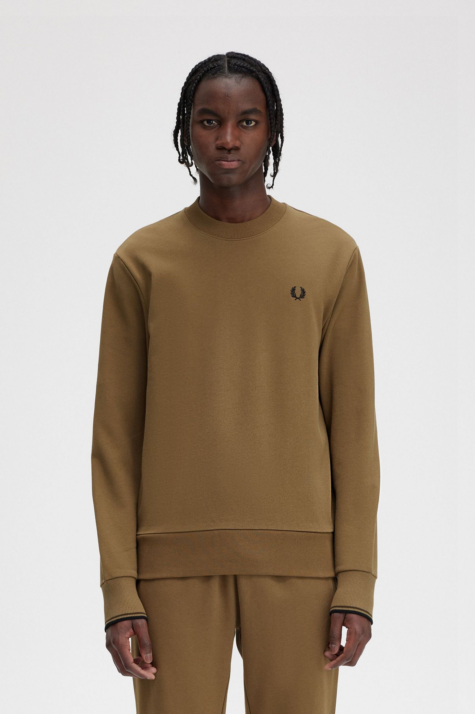 Crew Neck Sweatshirt Shaded Stone / Burnt Tobacco