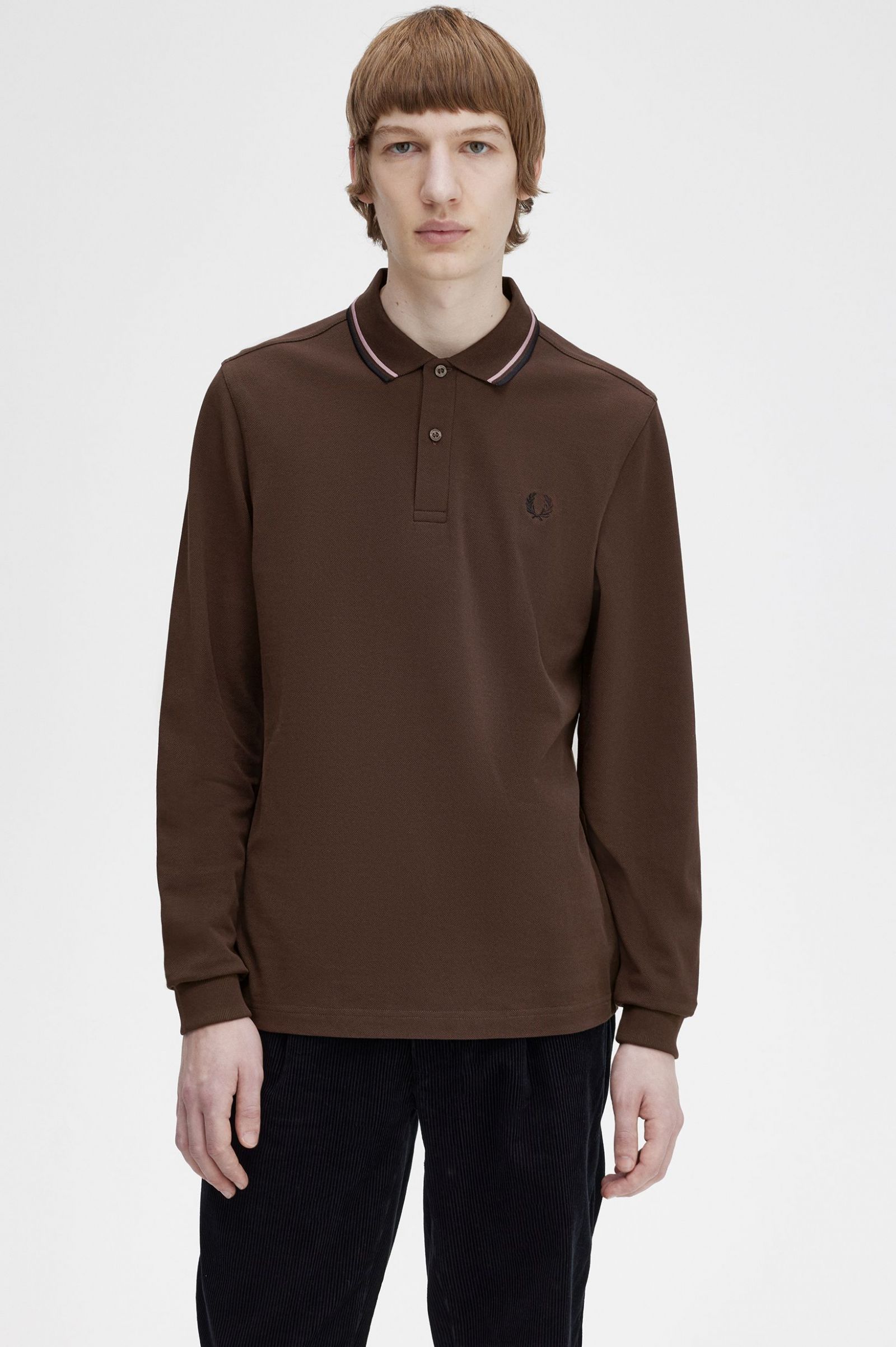 The Fred Perry ShirtM3636 Burnt Tobacco / Dark Pink / Black