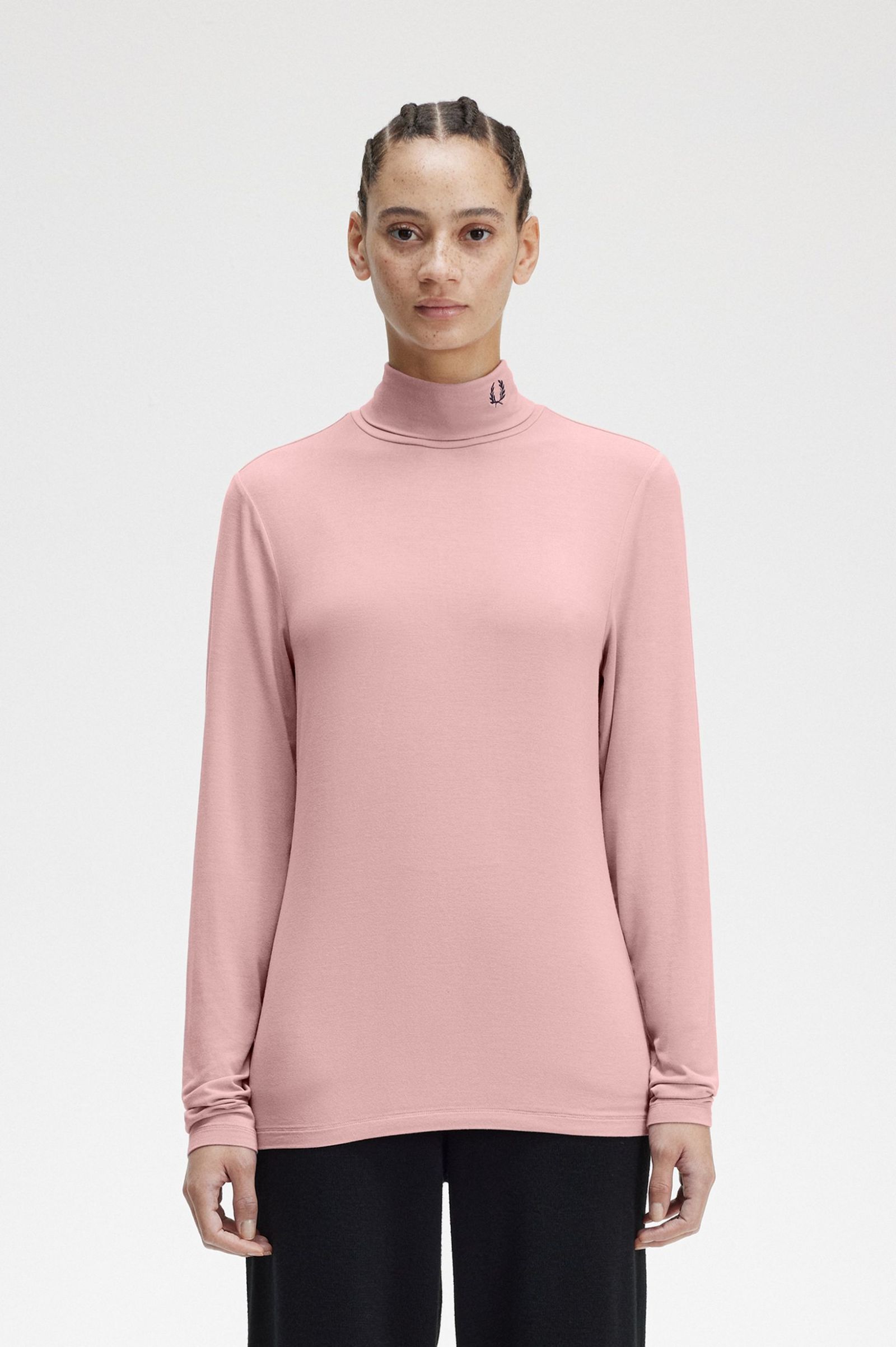 Roll Neck Top Dusty Rose Pink