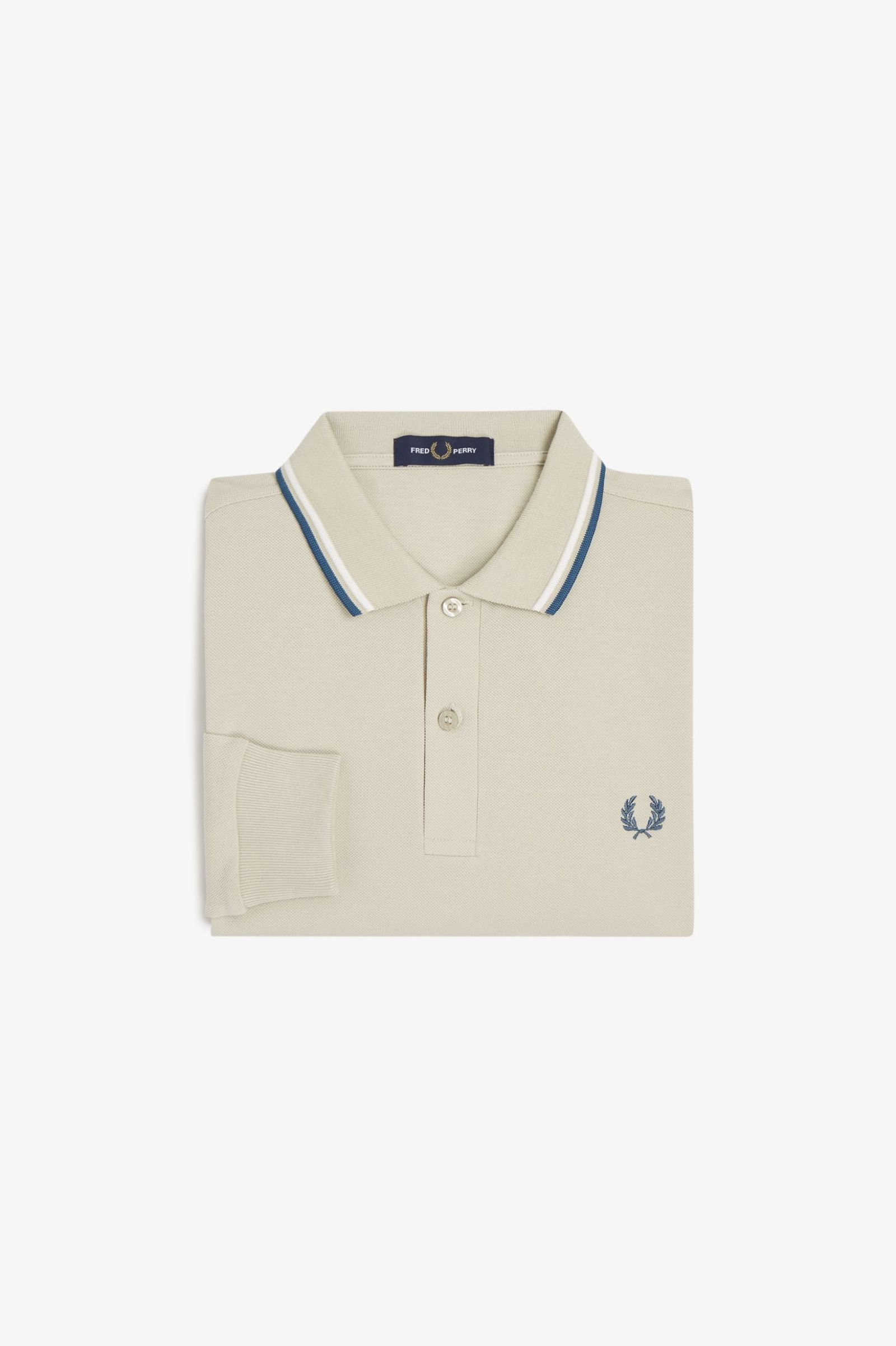 The Fred Perry ShirtM3636 Light Oyster / Snow White / Petrol Blue