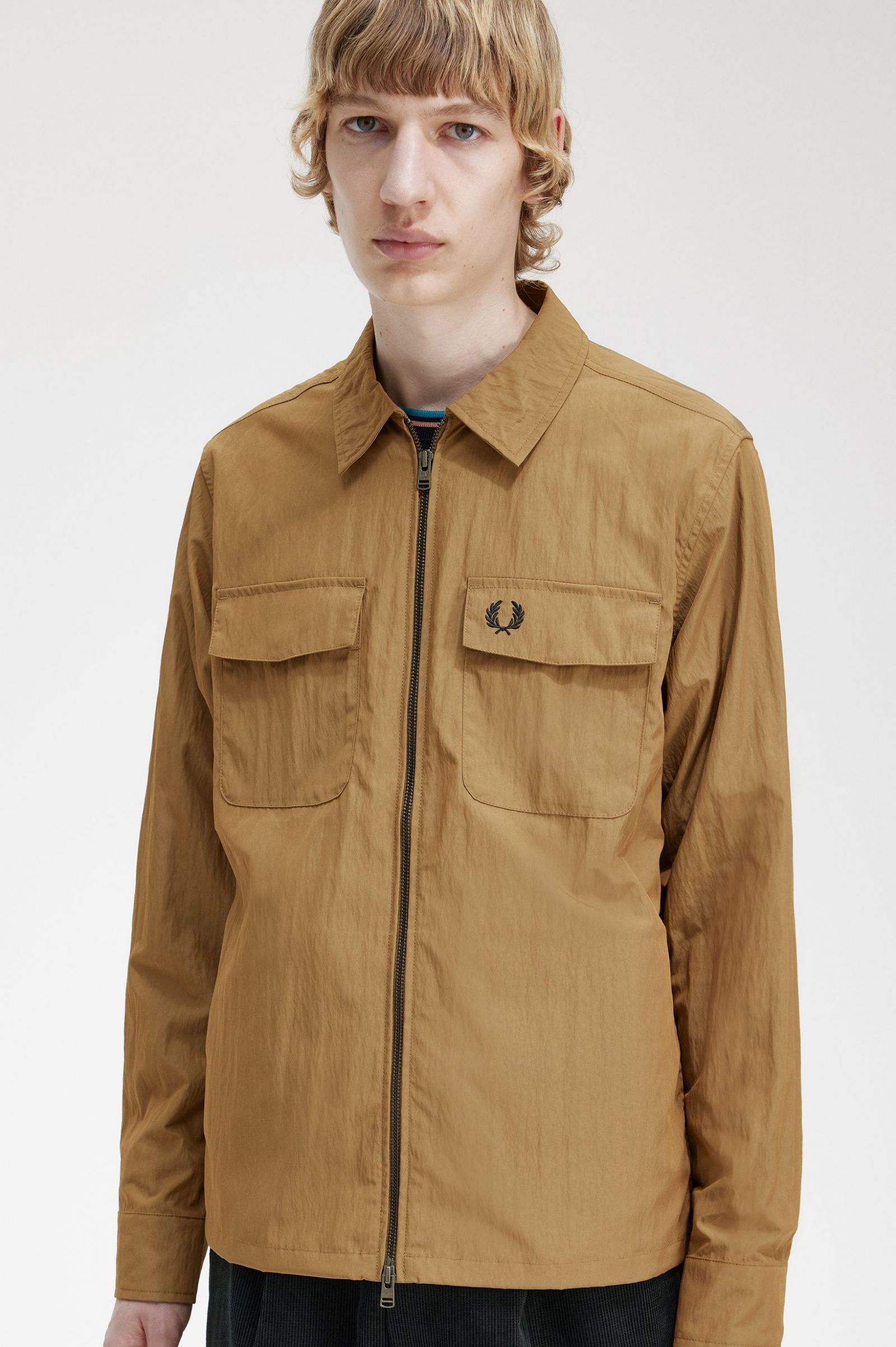 Lightweight Zip-Through Overshirt Shaded Stone