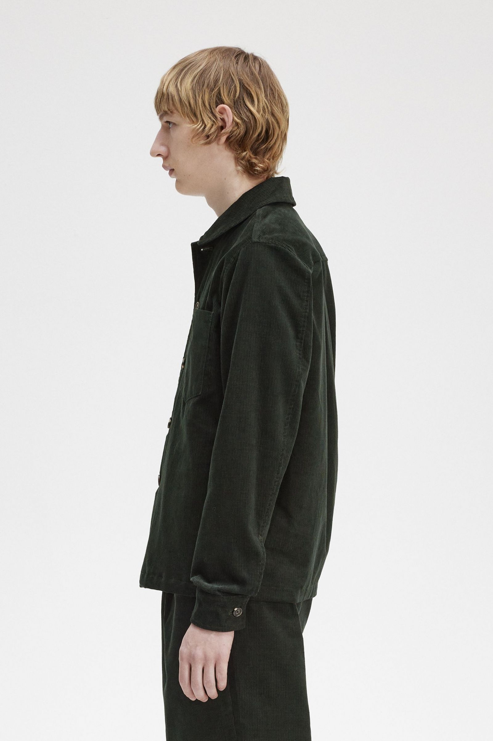 Waffle Cord Overshirt Night Green