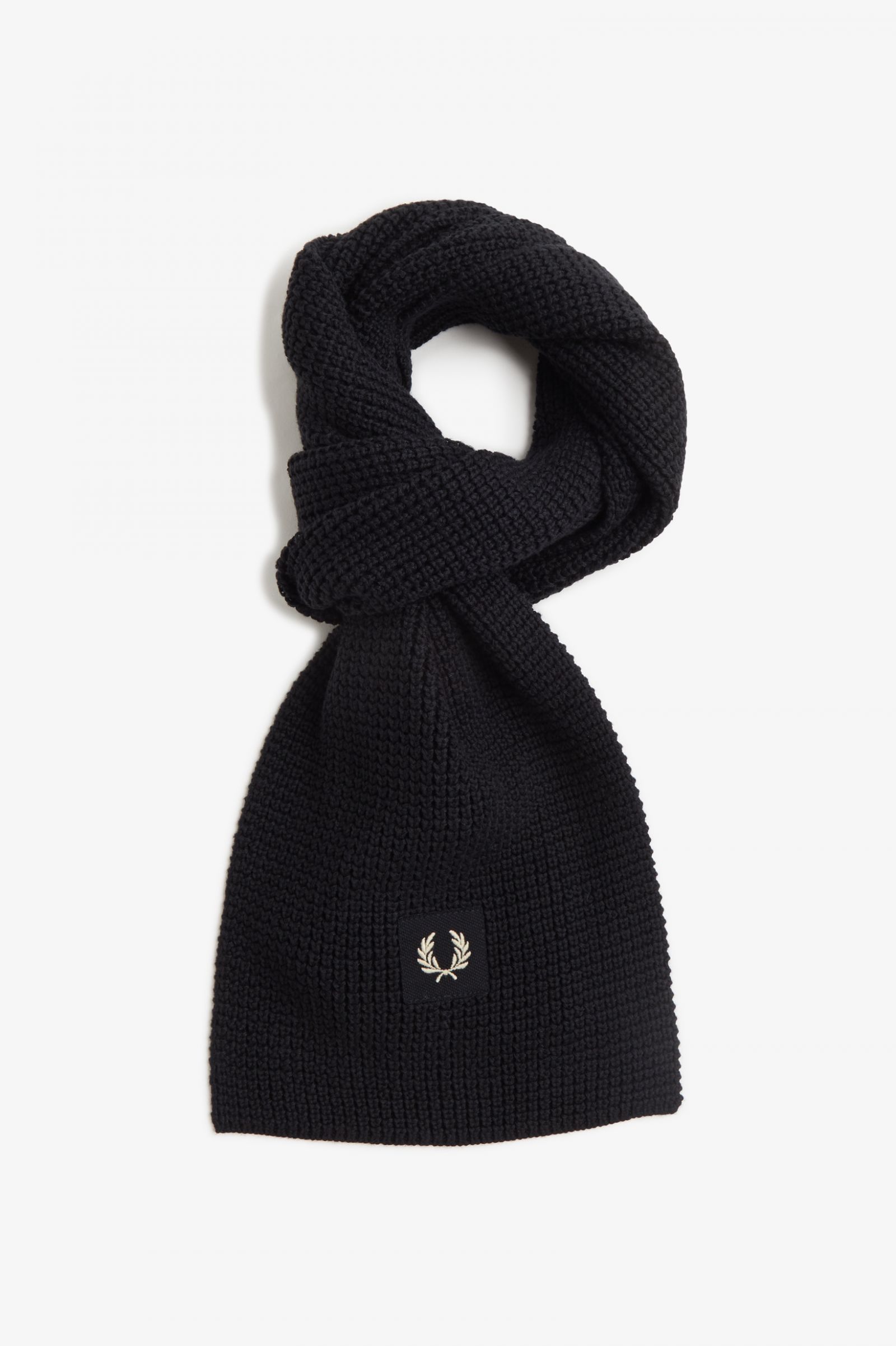 Waffle Knit Ribbed Scarf Oatmeal / Dark Caramel