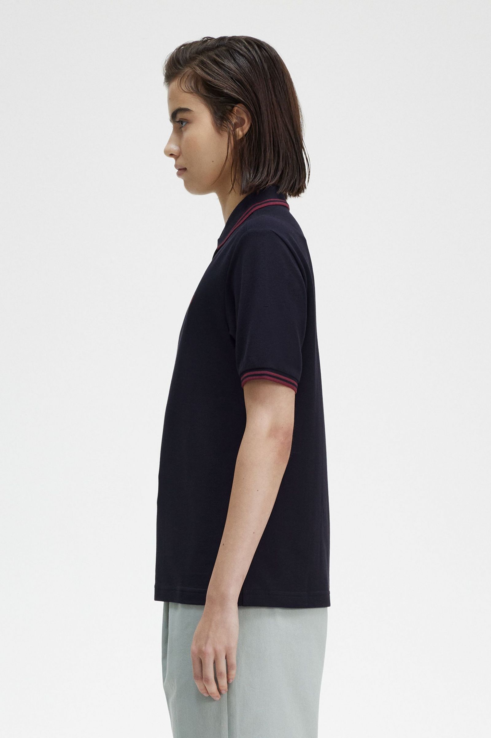 The Fred Perry ShirtG3600 Navy / Oxblood / Oxblood