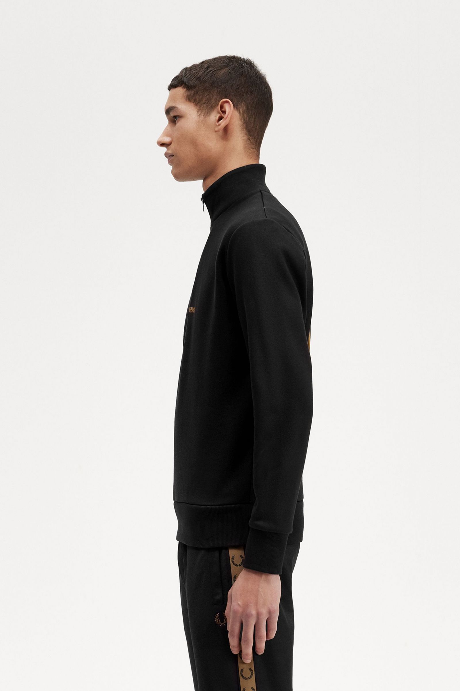 Double Graphic Half Zip Sweatshirt Black