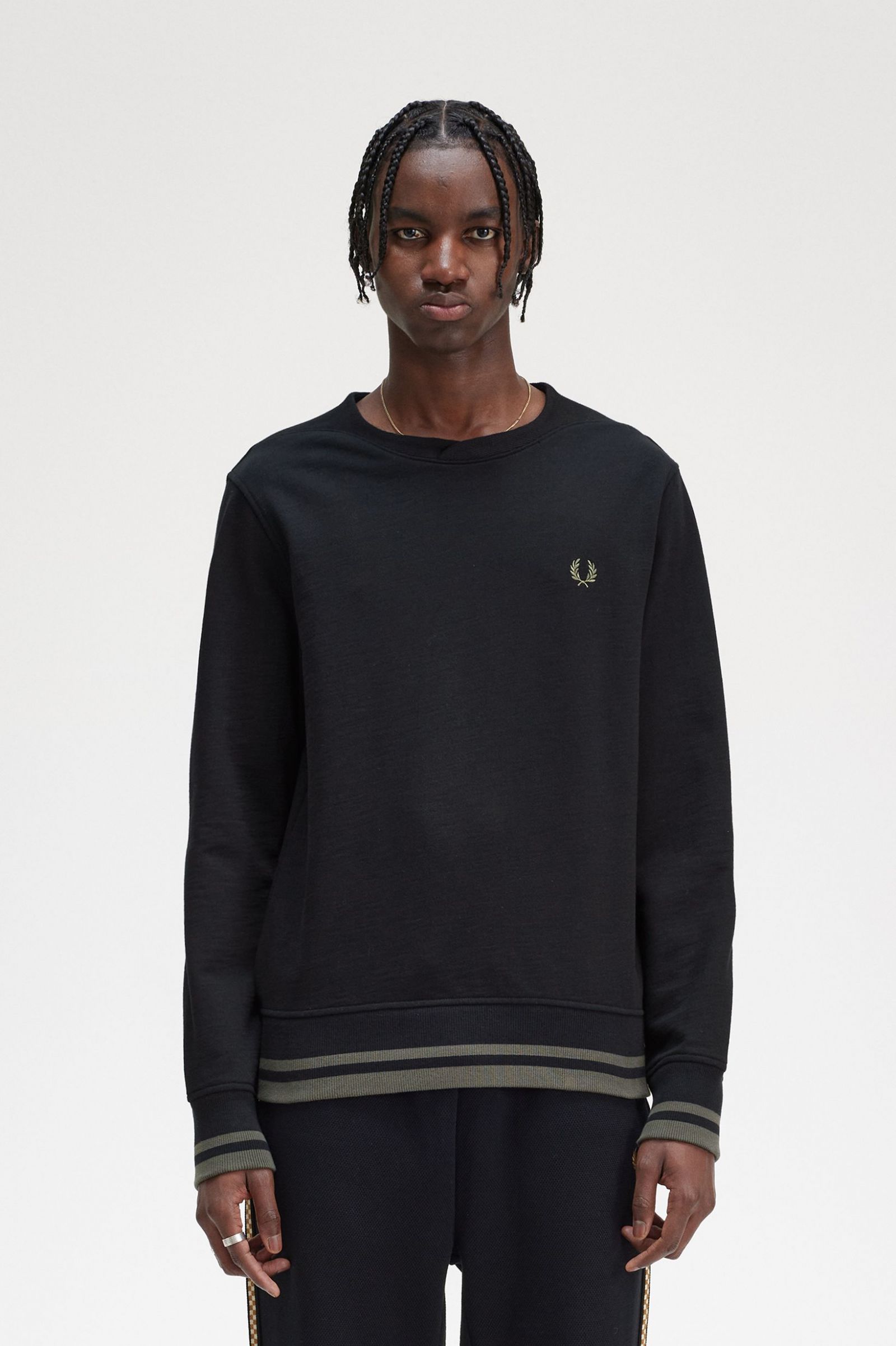 Rib Detail Sweatshirt Black