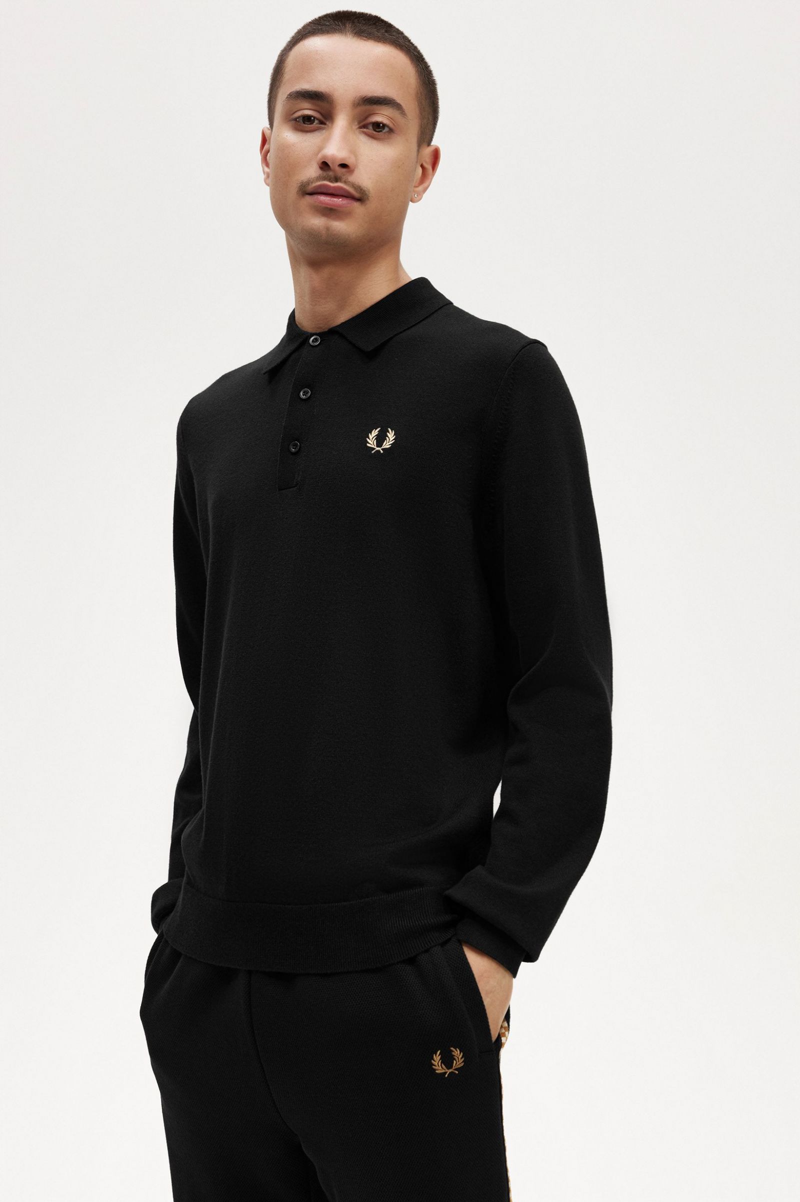 Long Sleeve Knitted Shirt Black