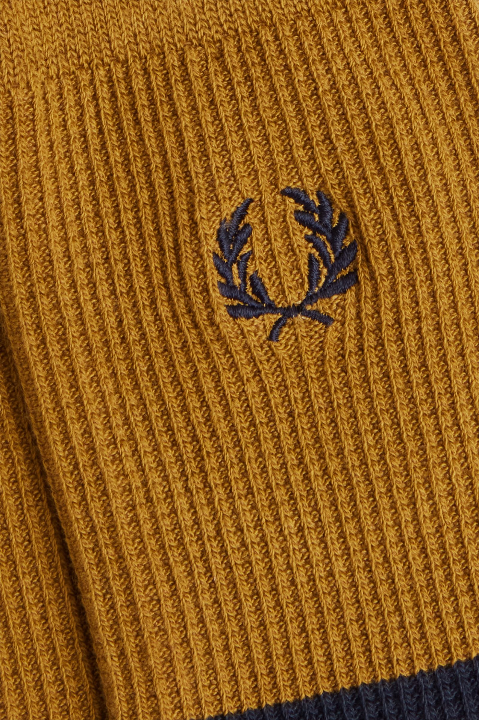 Waffle Knit Socks Dark Caramel / Navy