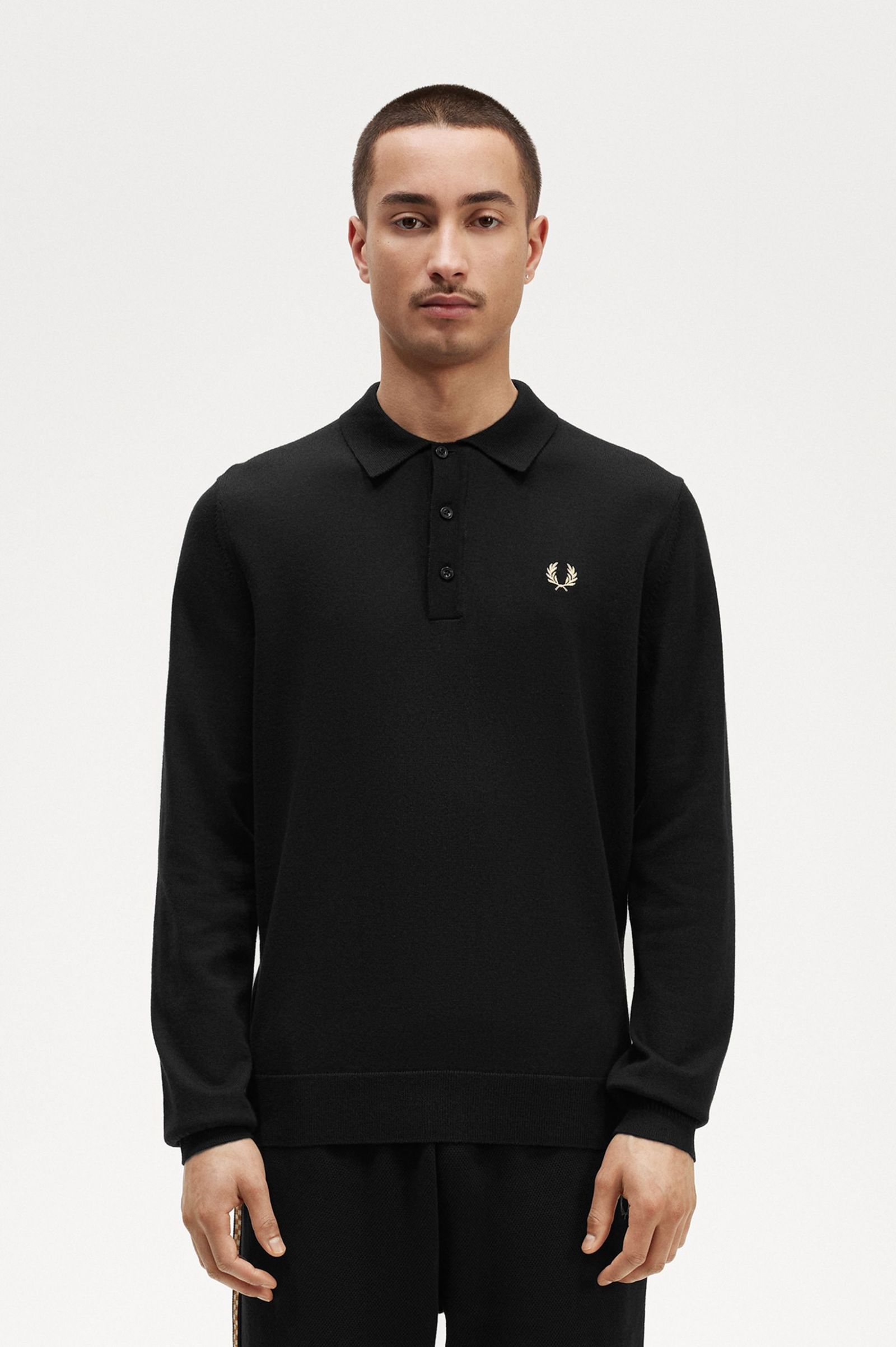 Long Sleeve Knitted Shirt Black