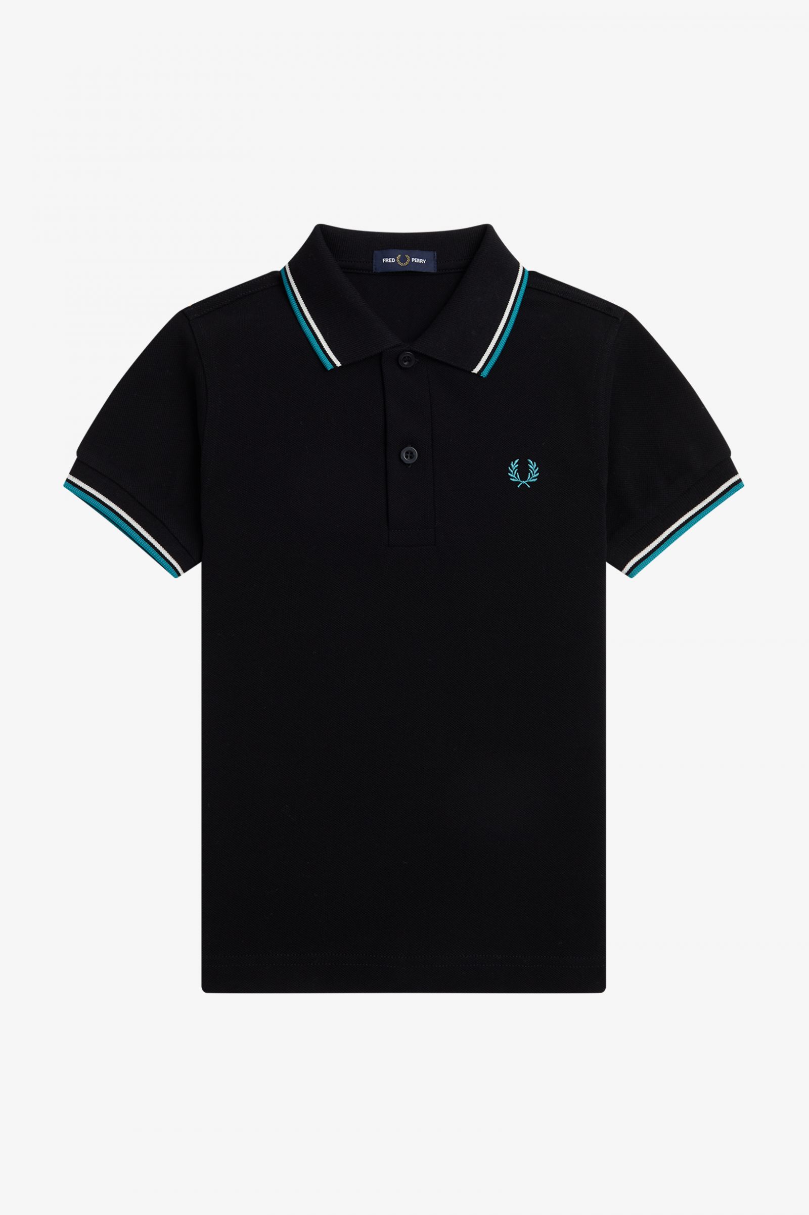 The Fred Perry ShirtKids Twin Tipped Fred Perry Shirt Black / Ecru / Deep Mint