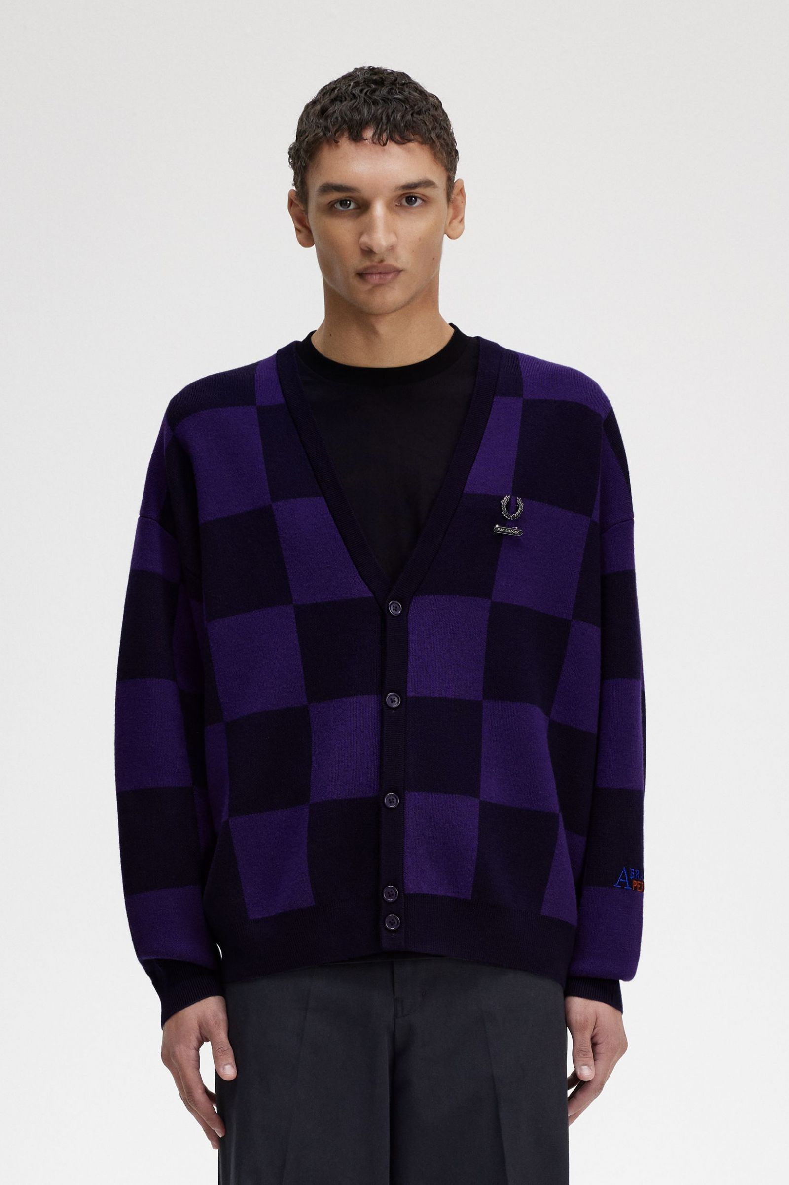 Raf SimonsChequerboard Cardigan Navy