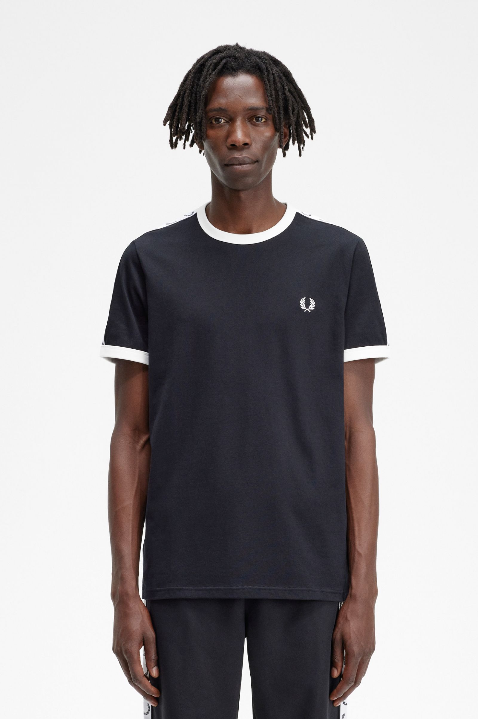 Taped Ringer T-Shirt Black