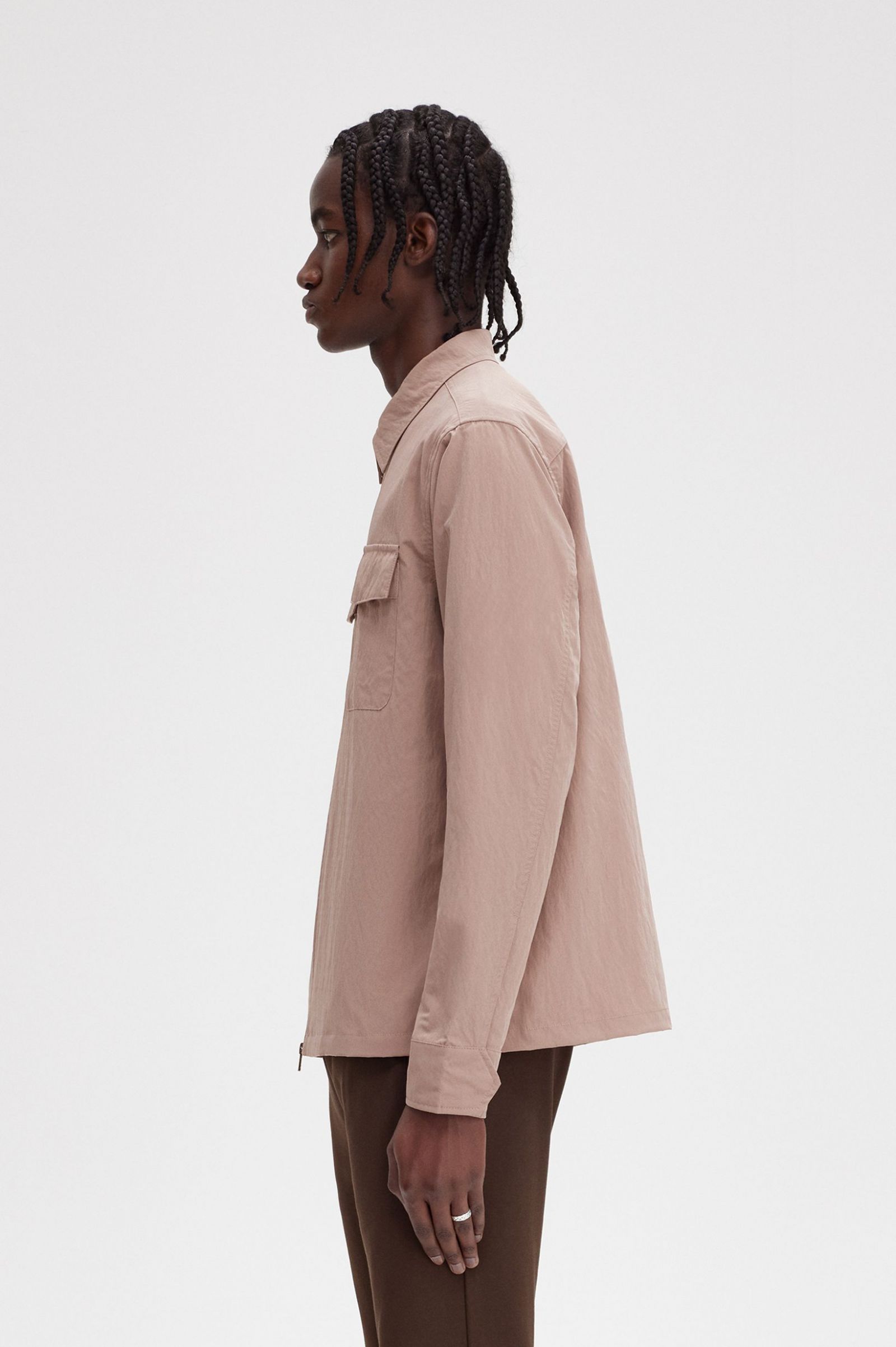 Zip-Through Overshirt Dark Pink