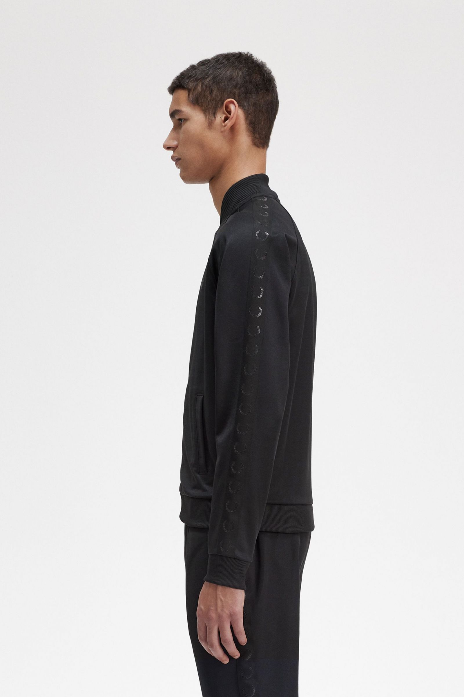Tonal Tape Track Jacket Black