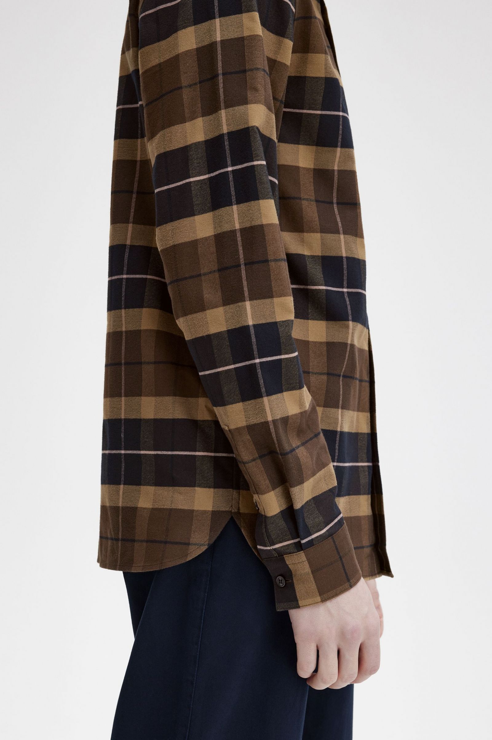 Brushed Tartan Shirt Burnt Tobacco