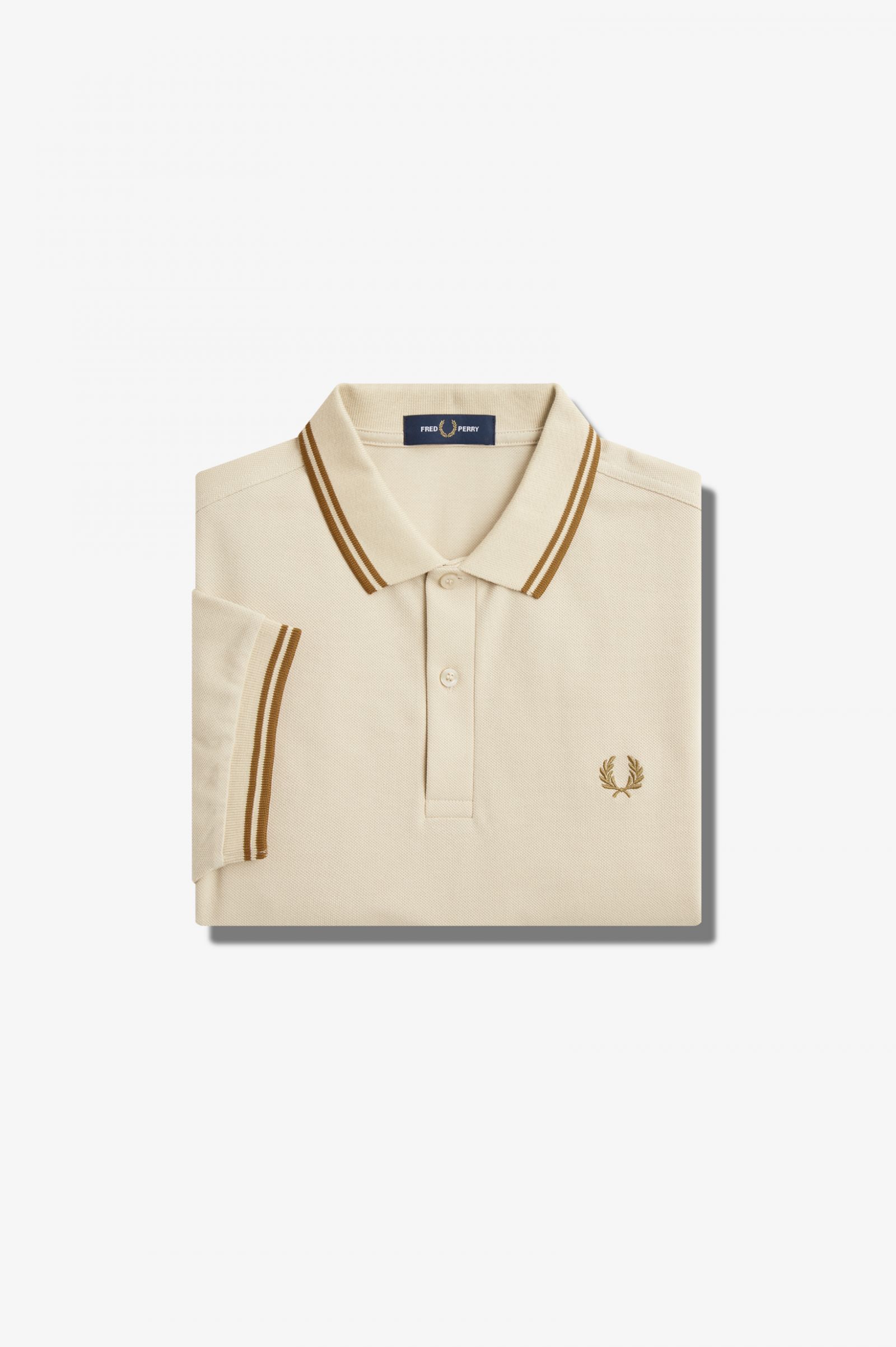 The Fred Perry ShirtM3600 Oatmeal / Dark Caramel / Dark Caramel