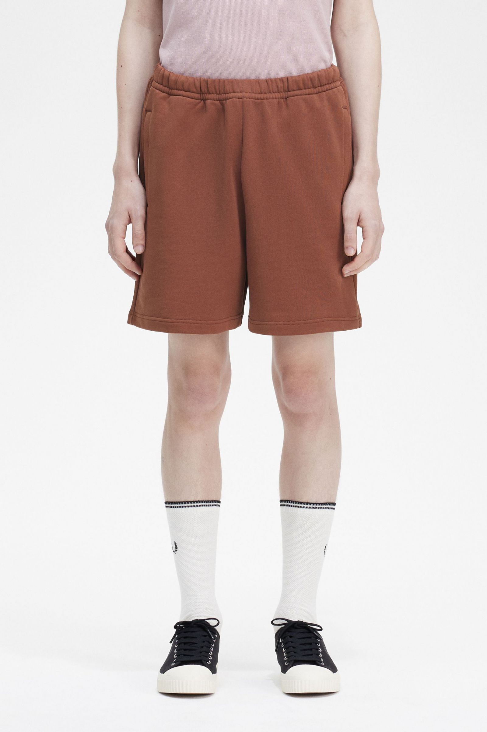 Badge Detail Track Shorts Whisky Brown