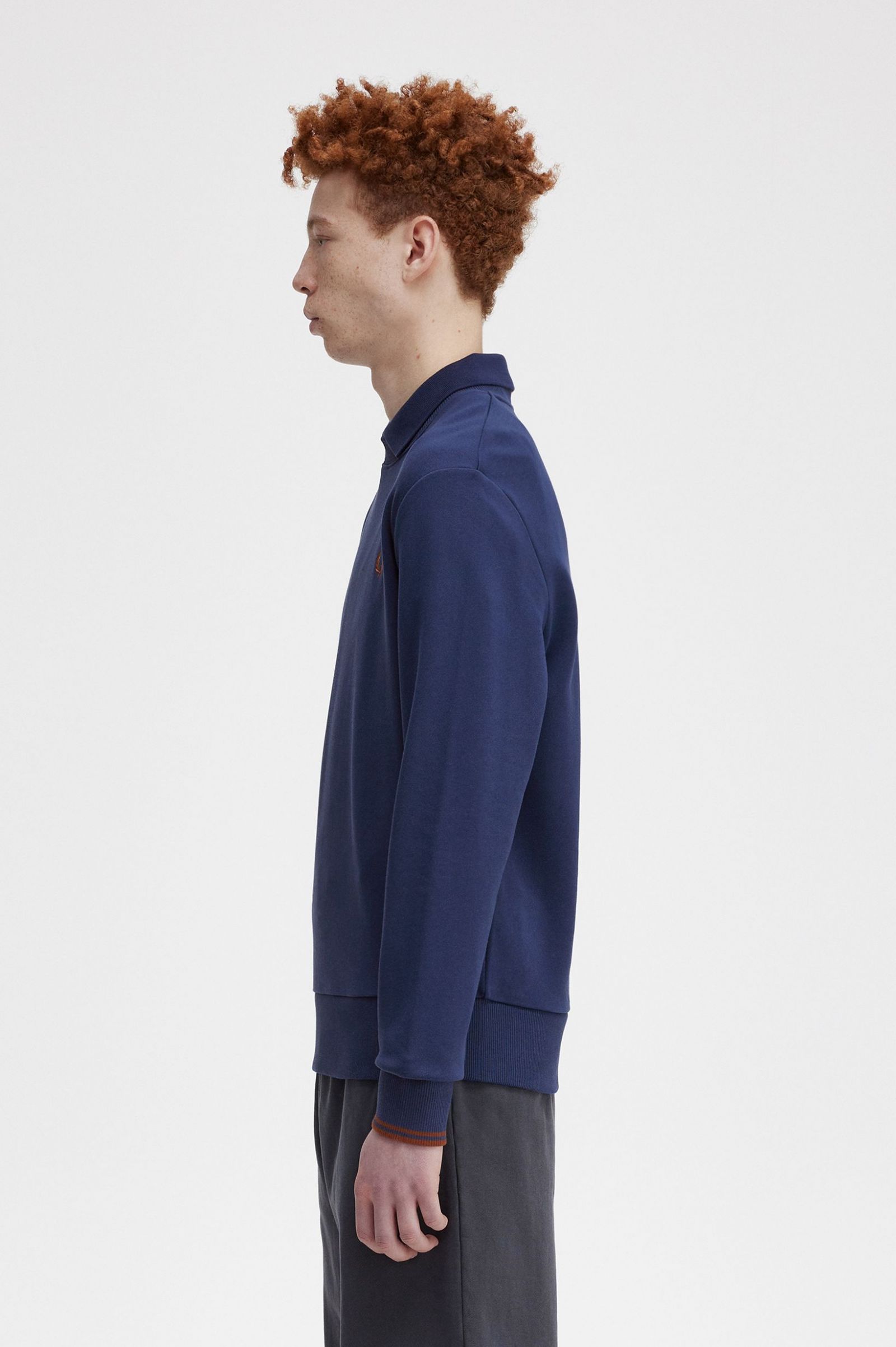 Crew Neck Sweatshirt French Navy / Whisky Brown