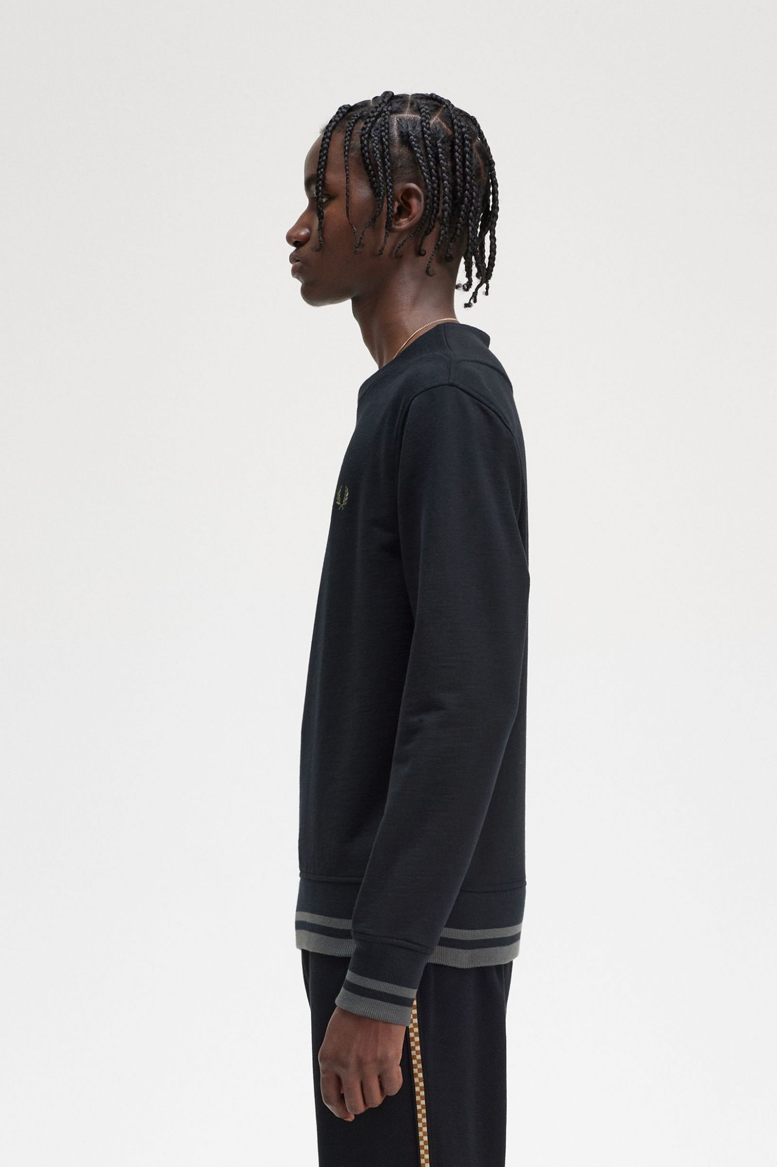 Rib Detail Sweatshirt Black