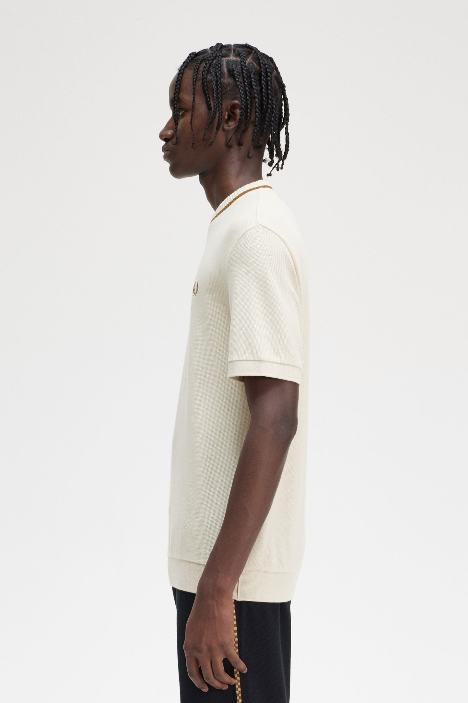 Crew Neck Piqué T-Shirt Oatmeal