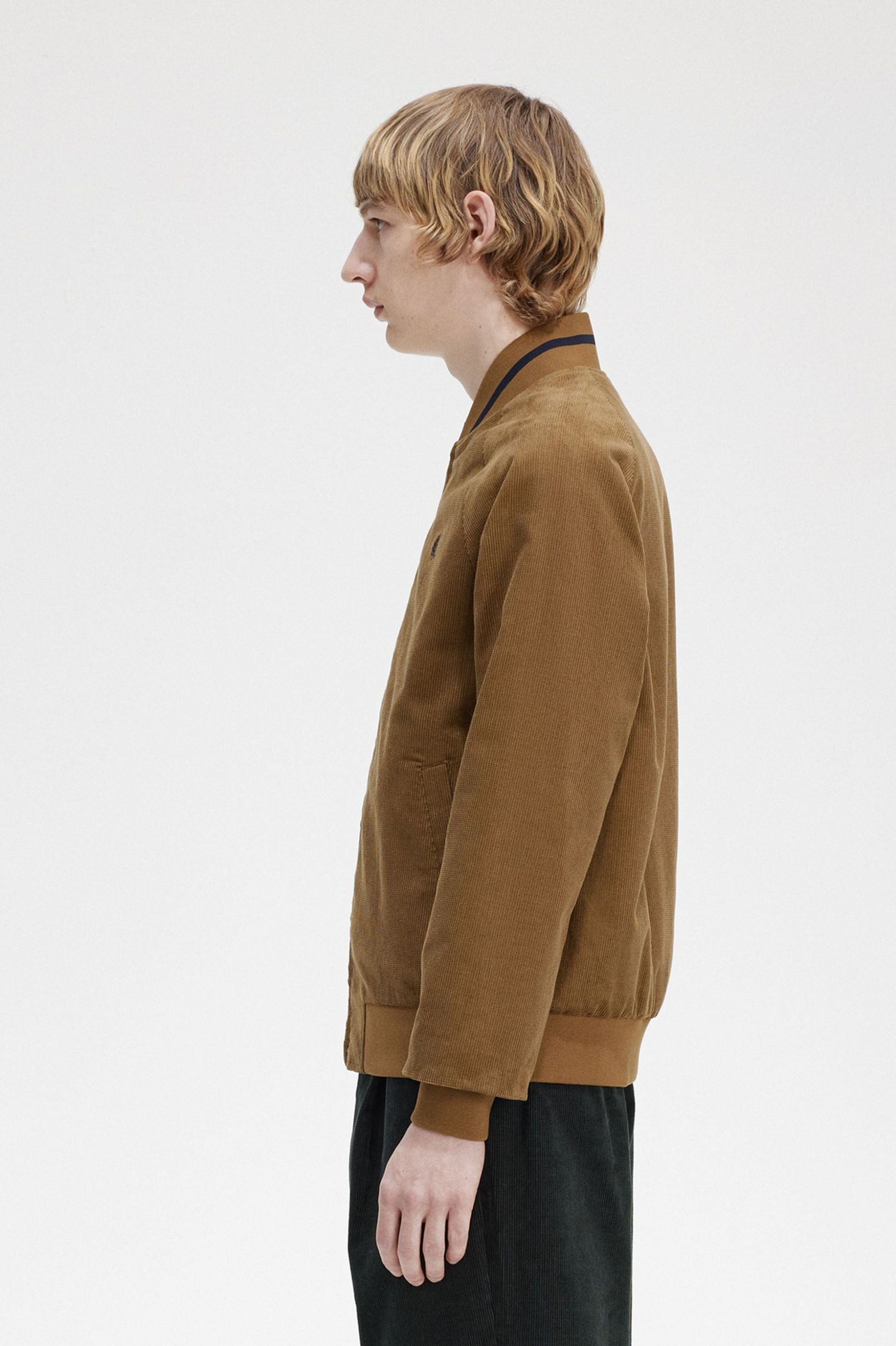 Waffle Cord Tennis Bomber Shaded Stone