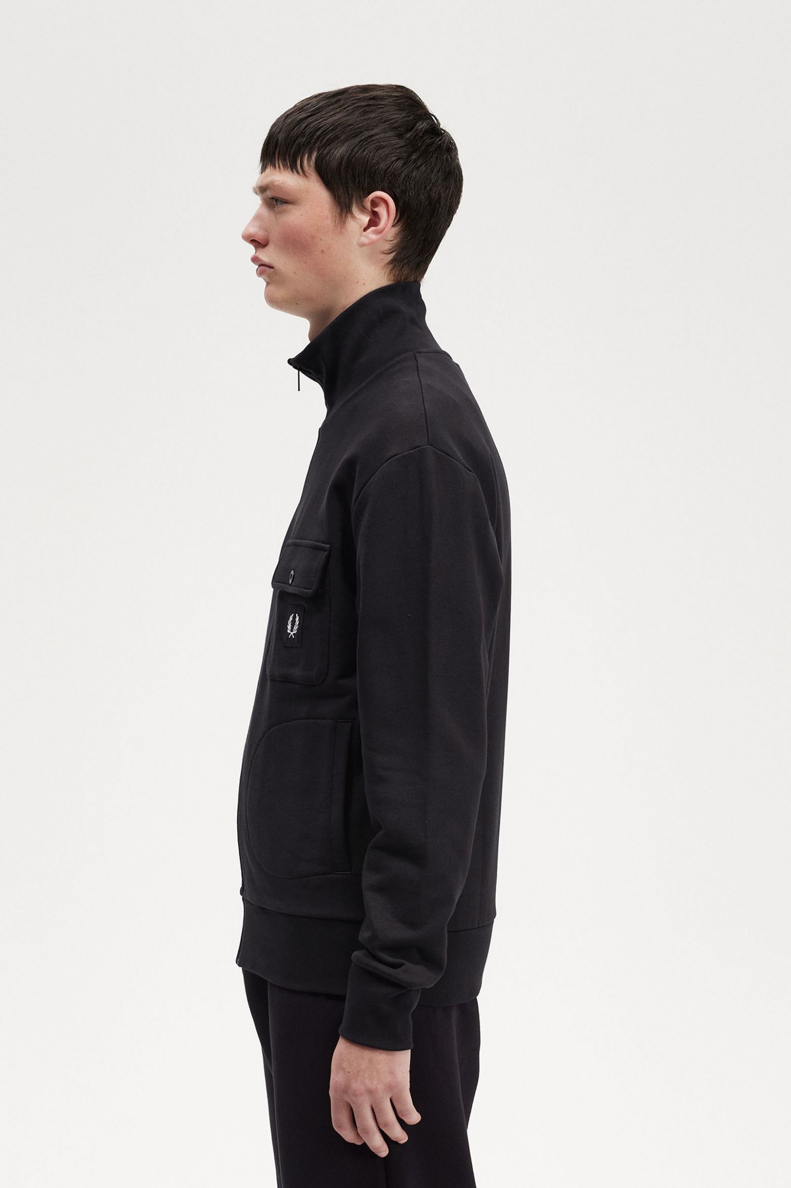 Funnel Neck Track Jacket Black