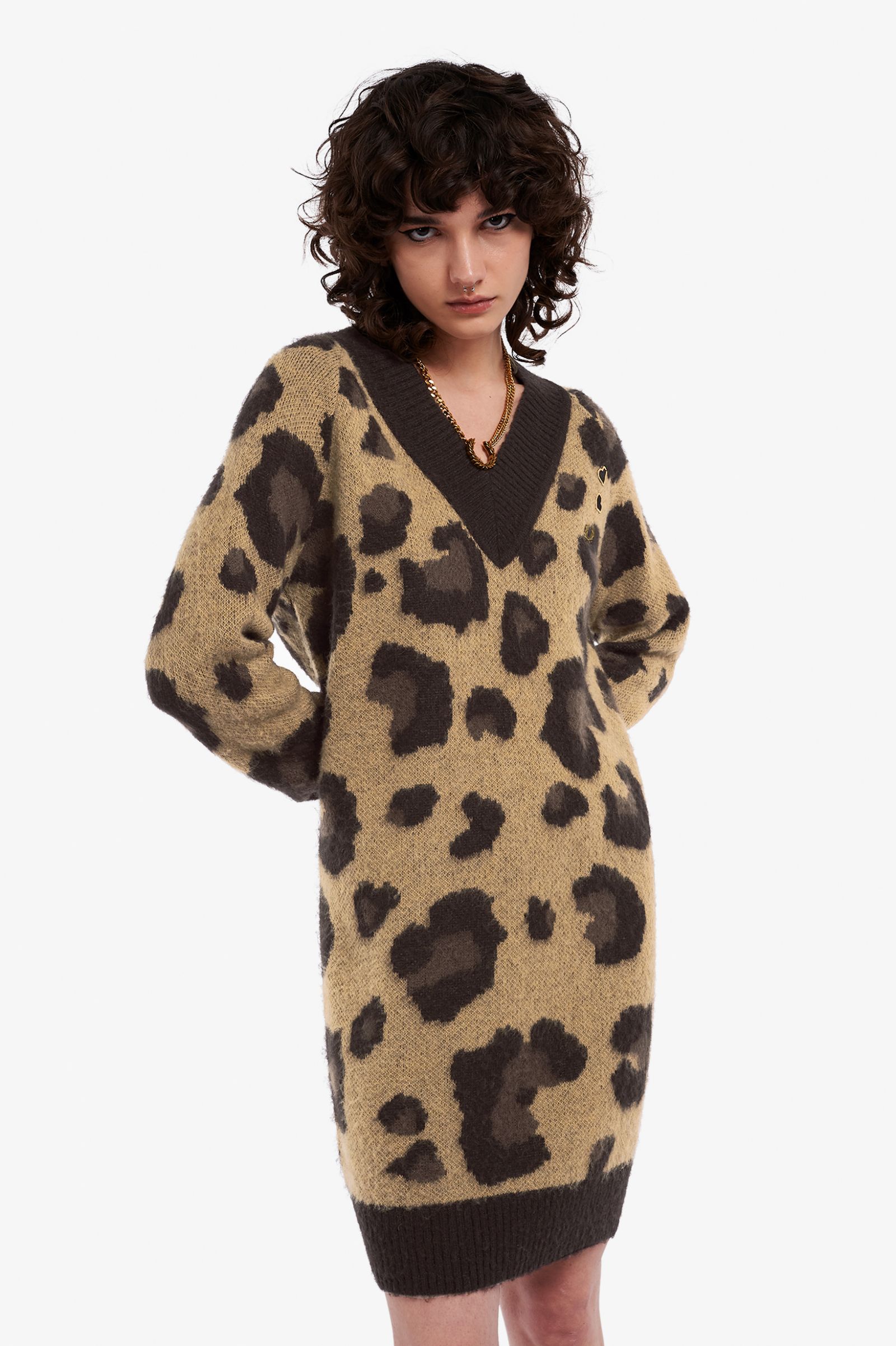 Amy Winehouse FoundationLeopard Knitted Dress Black