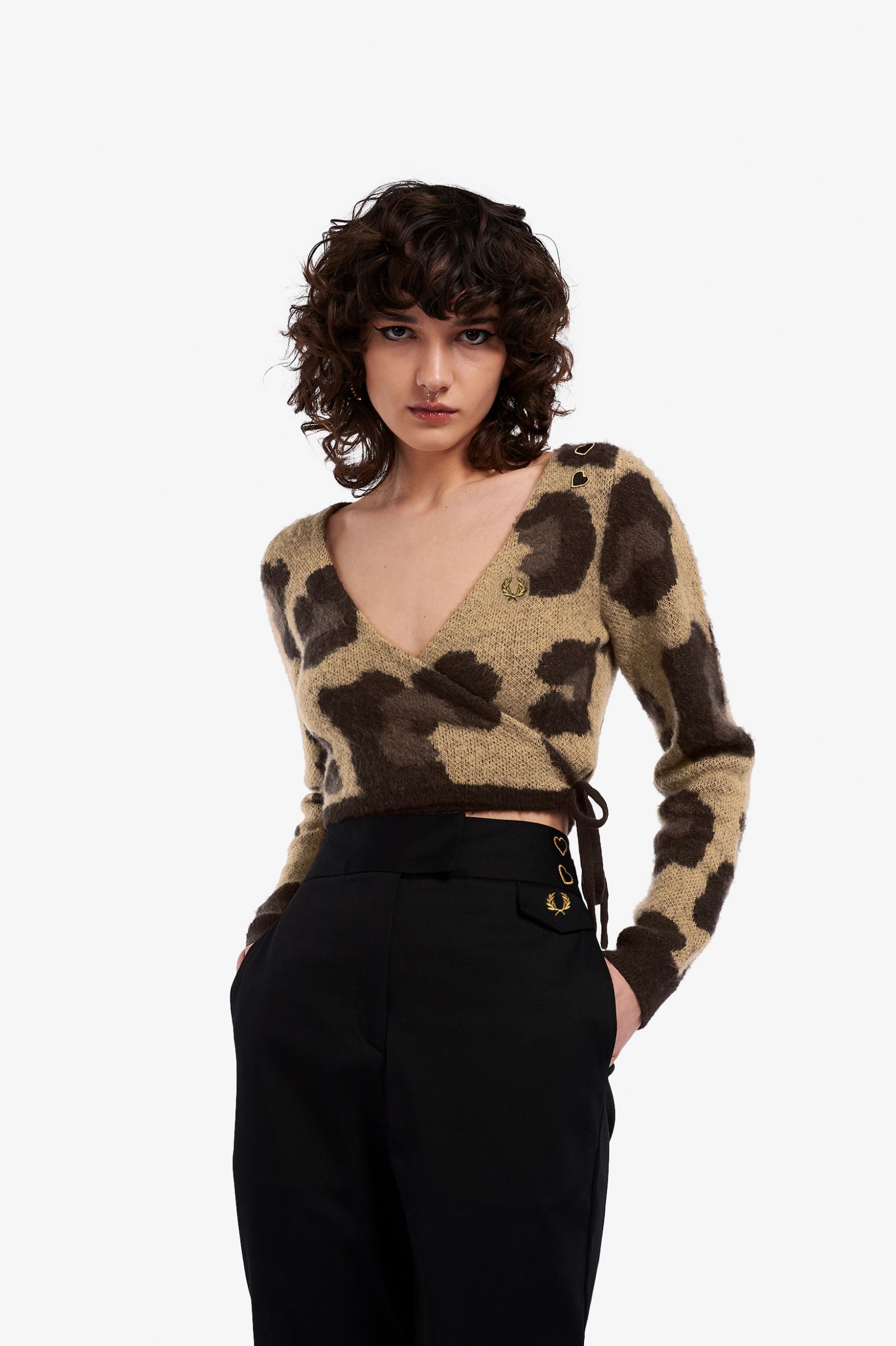Amy Winehouse FoundationLeopard Wrap Cardigan Black