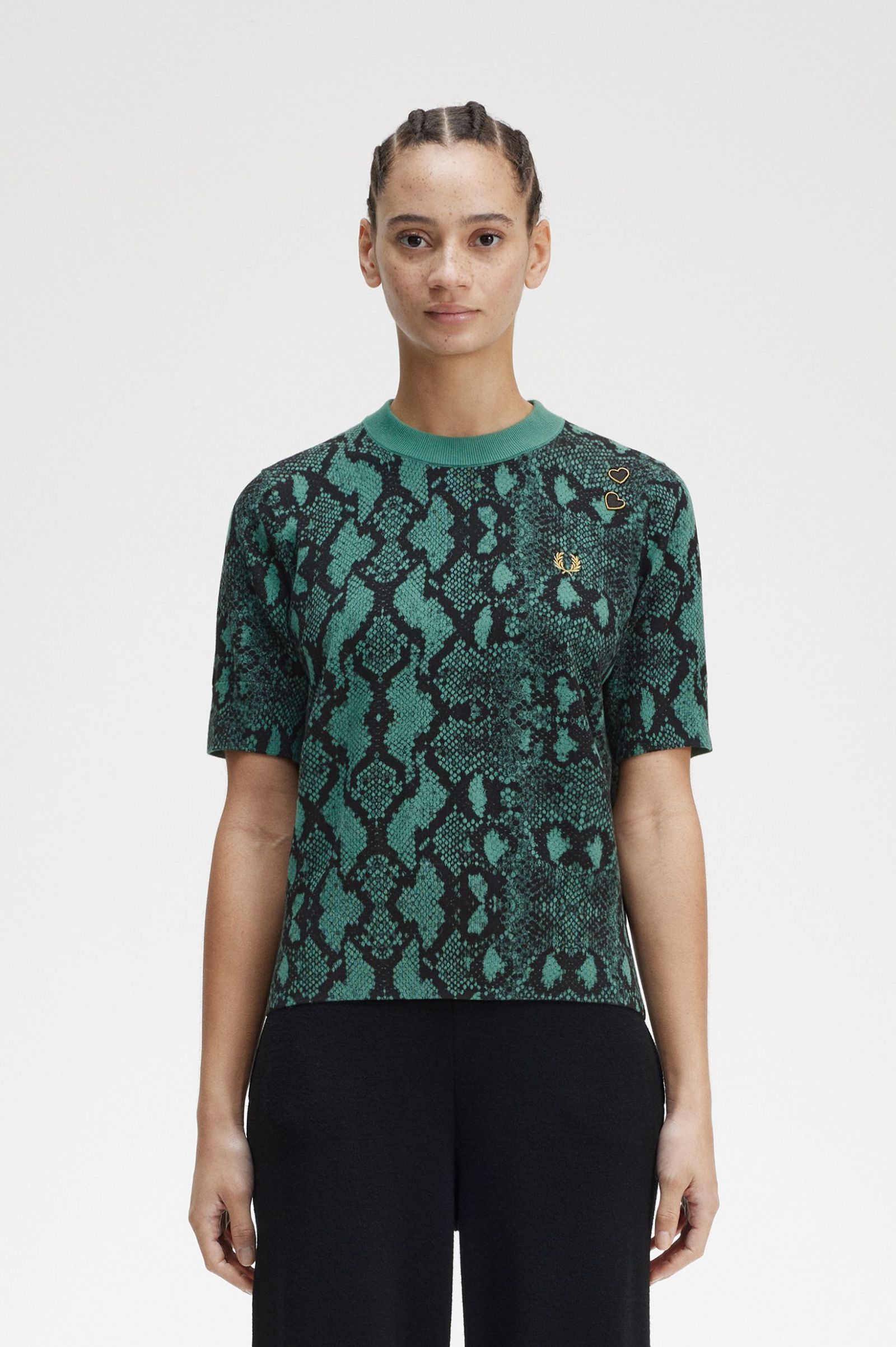 Amy Winehouse FoundationSnake Print Jumper Deep Mint