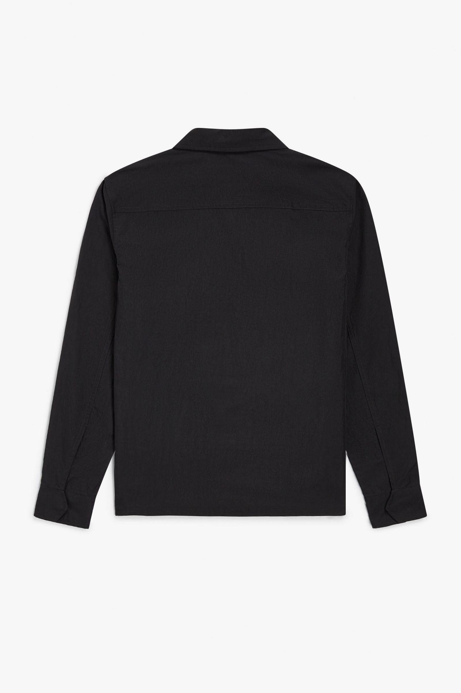 Textured Zip-Through Overshirt Black