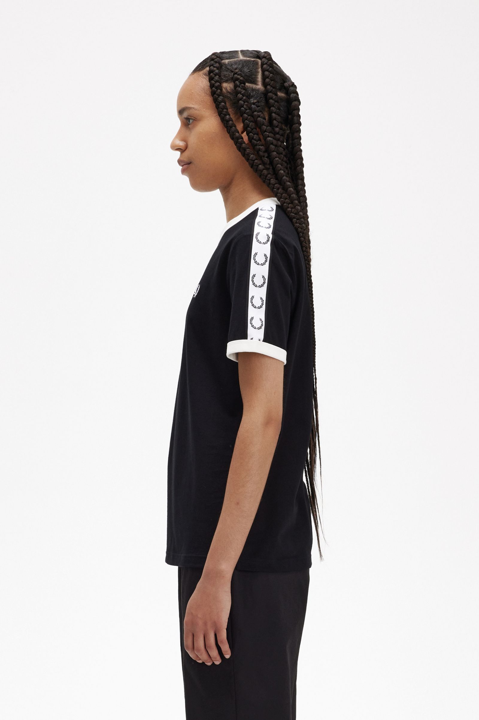 Taped Ringer T-Shirt Black