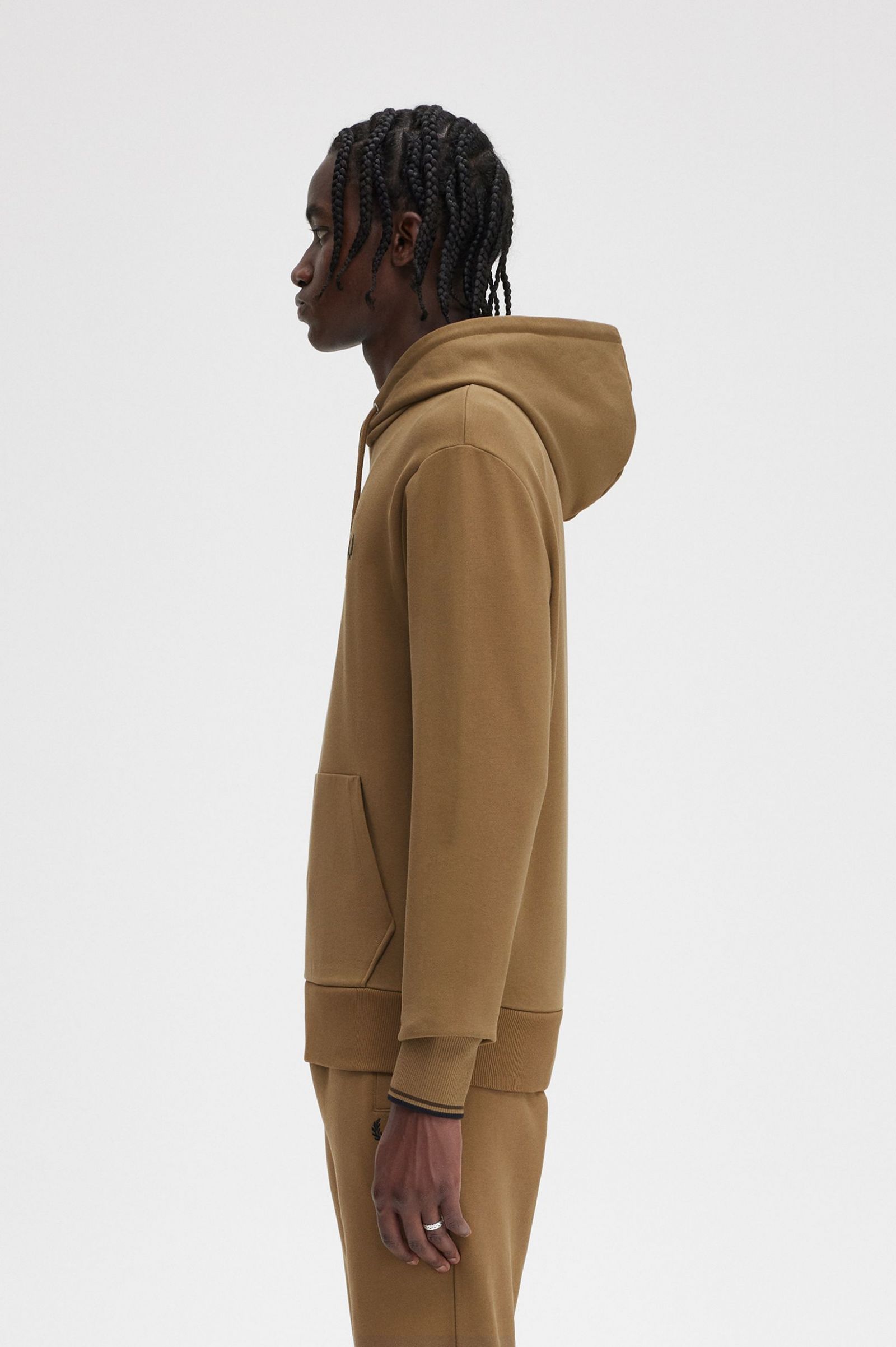 Tipped Hooded Sweatshirt Shaded Stone / Burnt Tobacco