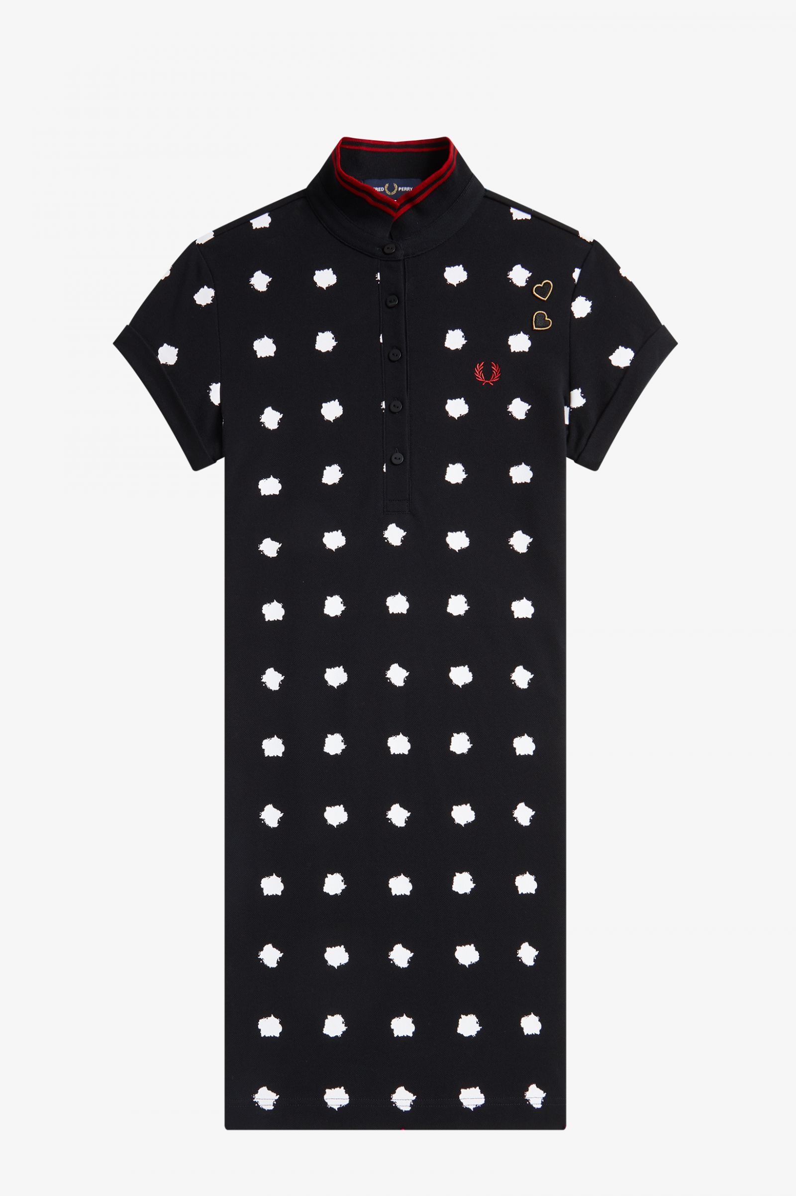 Amy Winehouse FoundationSpot Print Piqué Dress Black