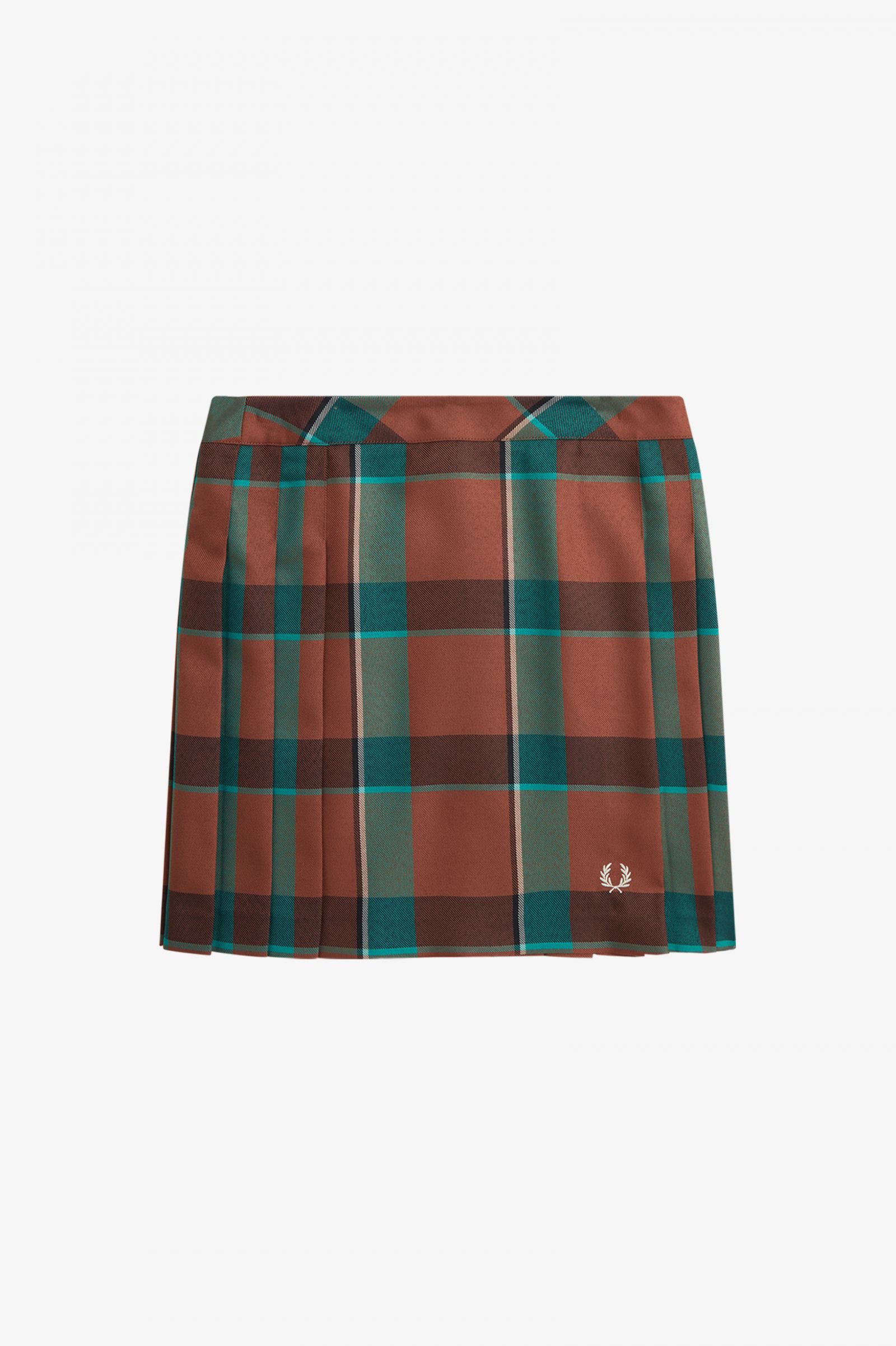 Pleated Tartan Skirt Whisky Brown