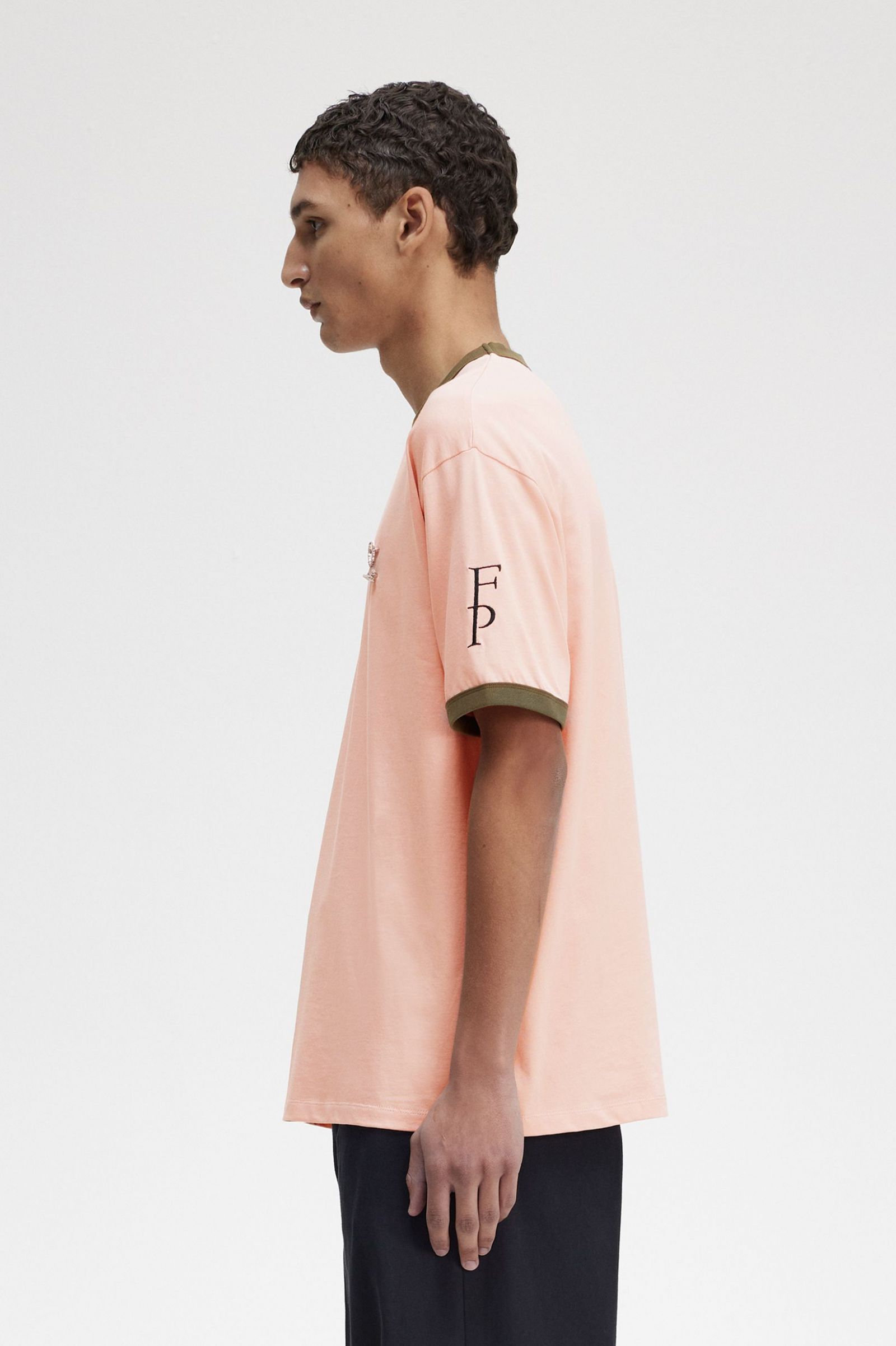 Raf SimonsContrast Trim Relaxed T-Shirt Light Misty Rose