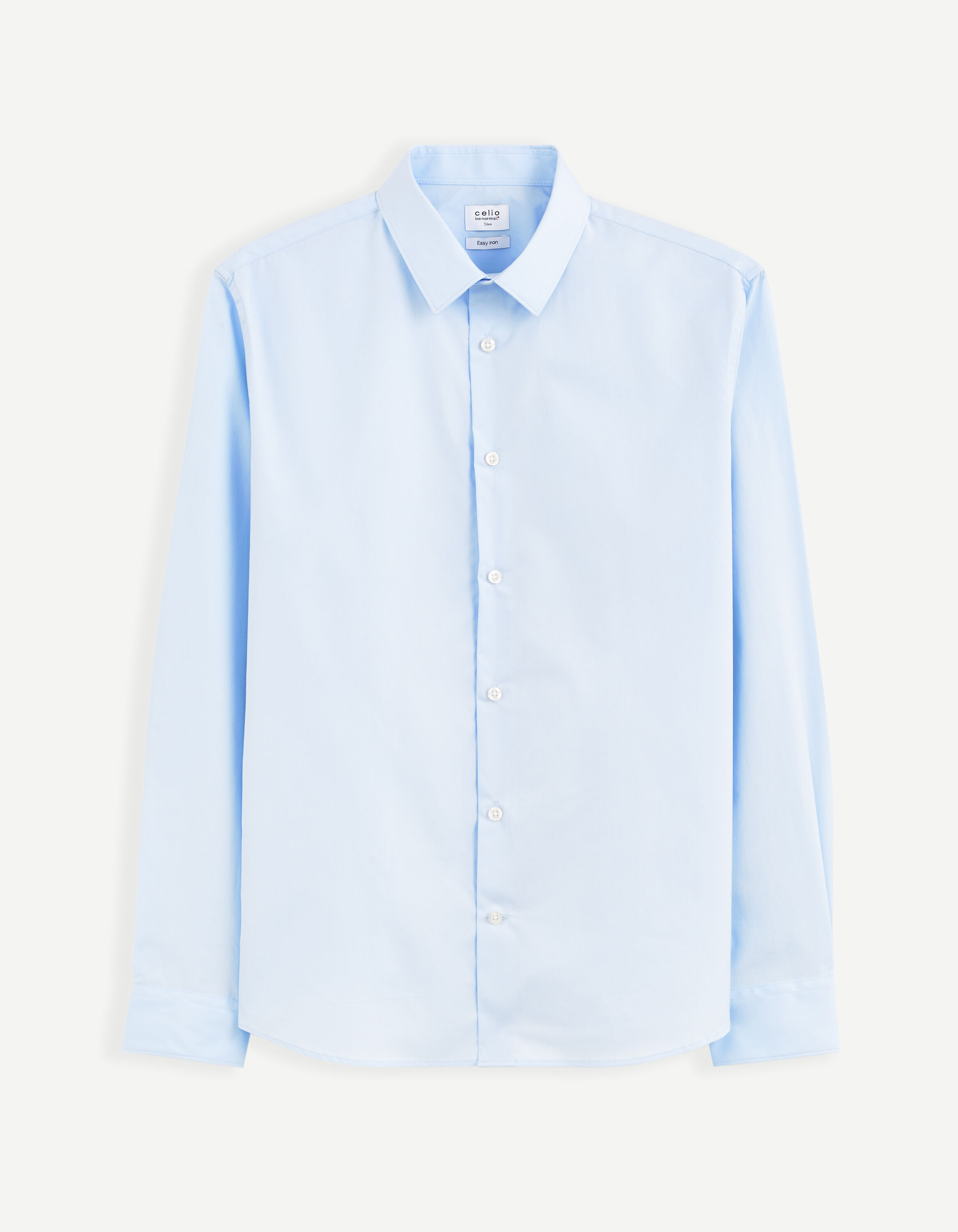 Chemise slim 100% coton - bleu clair