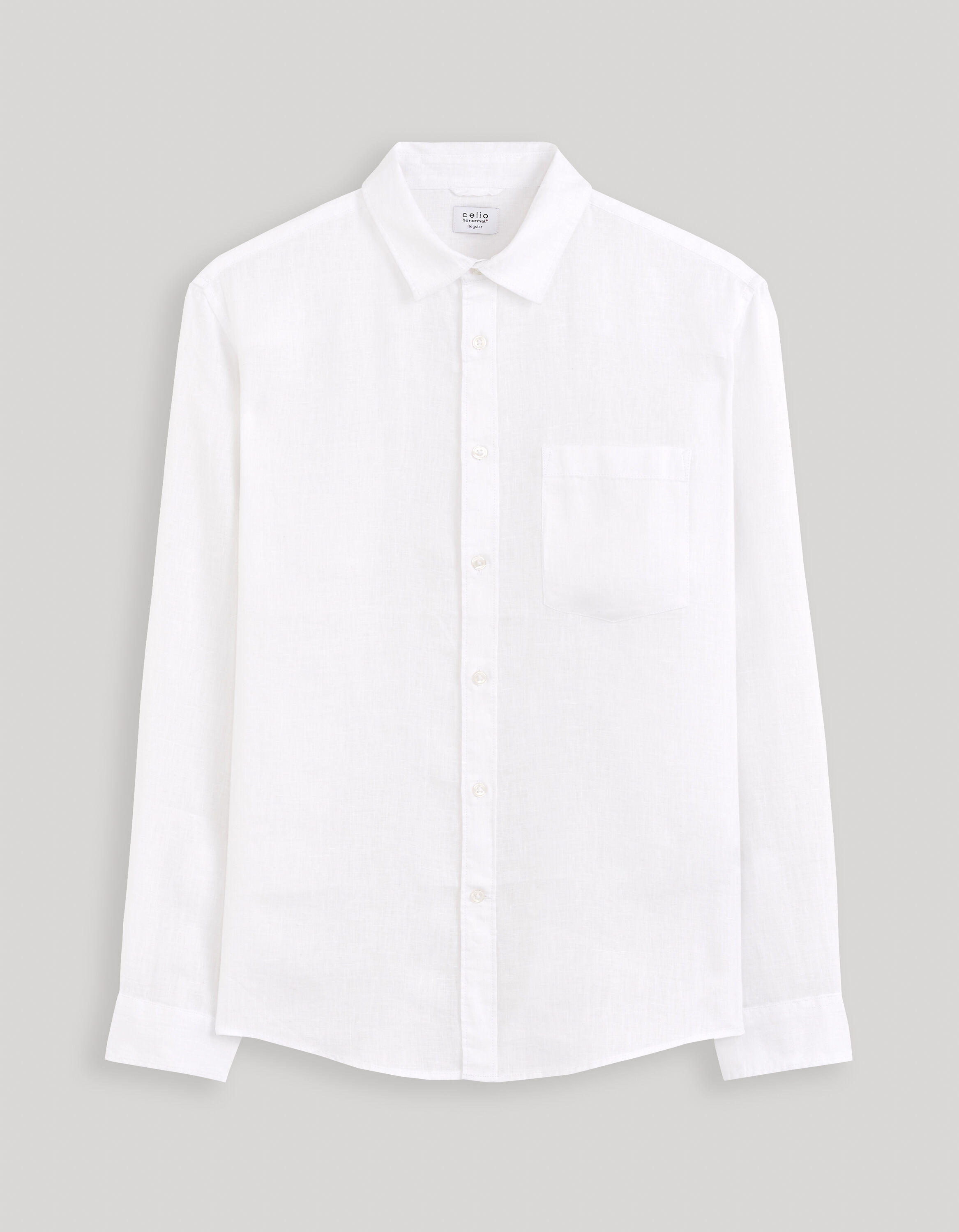 Chemise regular 100% lin - blanc
