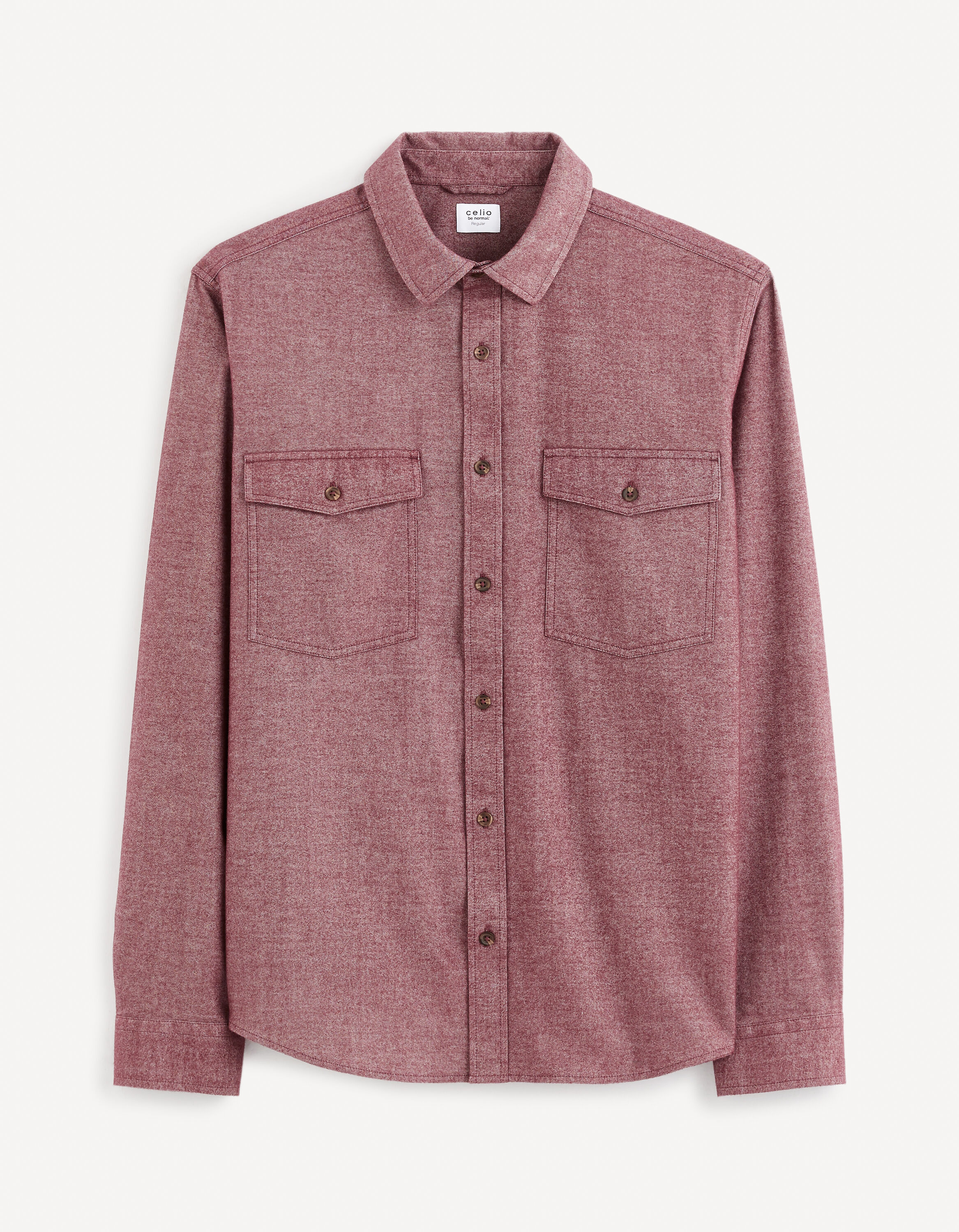 Chemise regular 100% coton - bordeaux