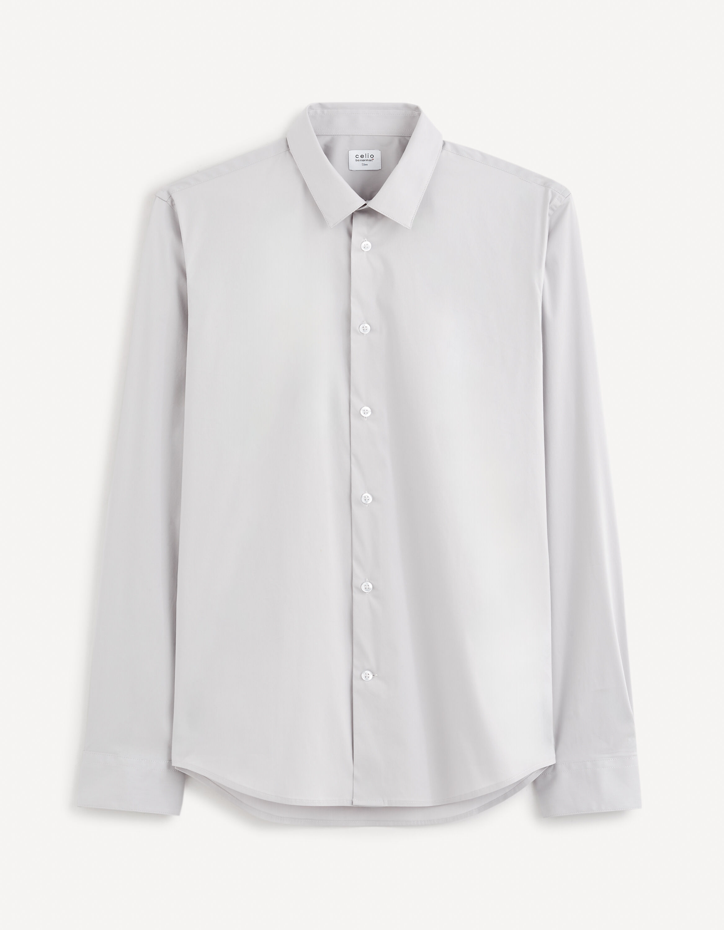 Chemise slim coton stretch - gris