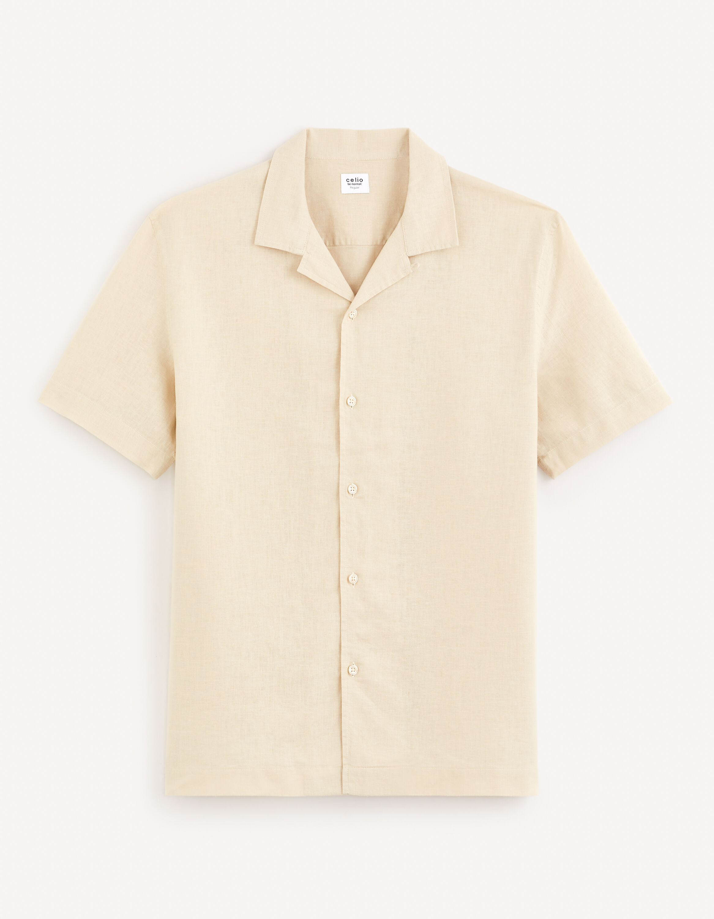 Chemise relax lin coton - beige